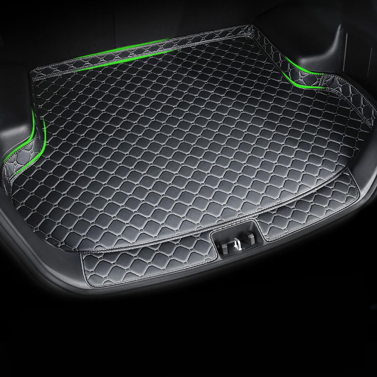 Car Trunk Mat Compatible with Audi A3 8V 2016 Facelift, Cargo Liner Carpet Auto Interior Accessories Trunk Protection,Black-Beige