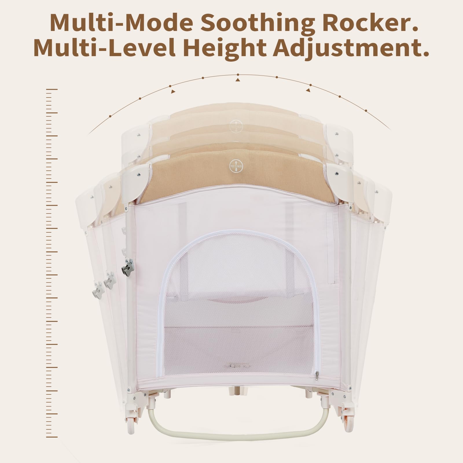 5-in-1 Baby Beistellbett Mit Rollen Klappbar – Vielseitiges Babycenter Als Reisebett, Laufstall, Wickeltisch & Wiege – Inklusive Matratze, Tragetasche, Musikspiel Und Mobile – Bis 15 kg – Rosa