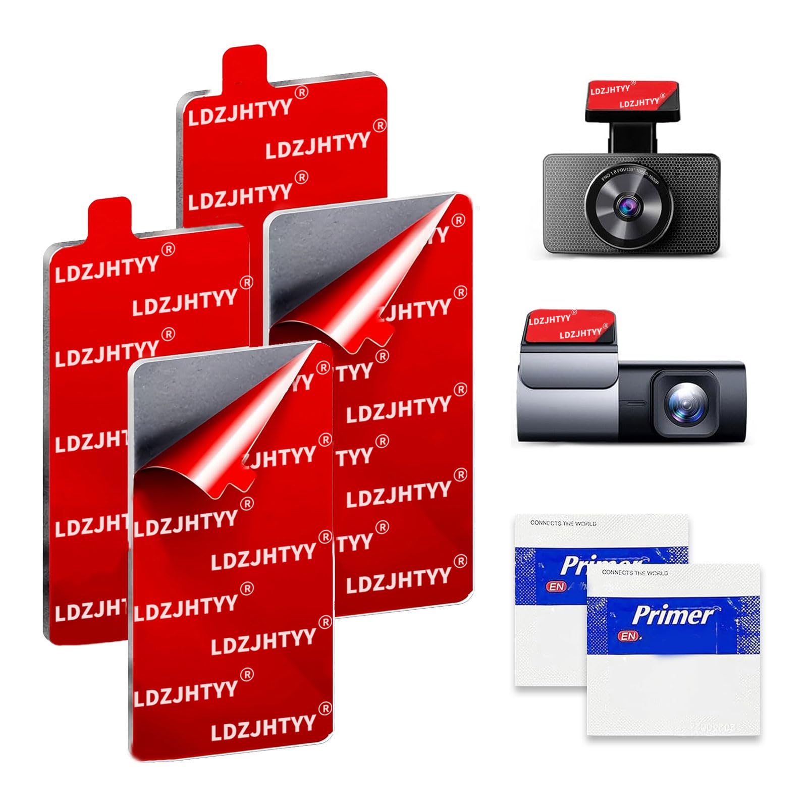 LDZJHTYY 8PCS Heat Resistant Double Sided Tape, Rectangle Double Sided Adhesive Pads, 2.8 * 1.4 in Tape Double Sided Heavy Duty, Waterproof Sticky Pads for Car, Home Decor & Outdoor Use