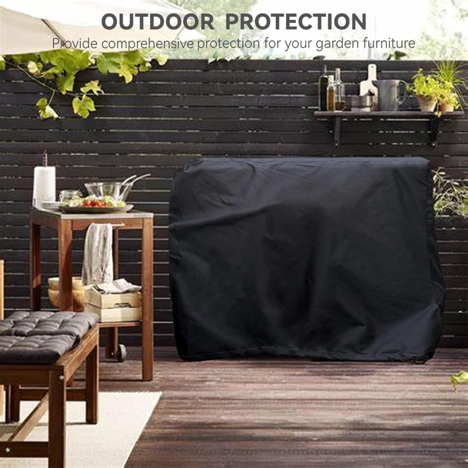 Patio Table Cover - Waterproof Square Furniture Cover, Heavy Duty Uv Resistant Protector with Drawstring, Sturdy Outdoor Design, Easy Fit for Garden Yard Patio Table, Rain Dust Snow Shield 82x61x89cm