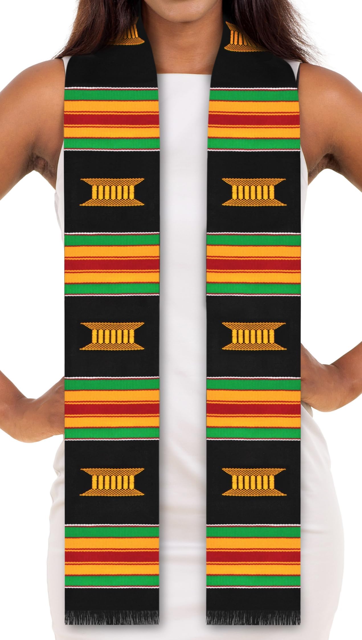 Kente Cloth Stole Black (New Beautiful Black)