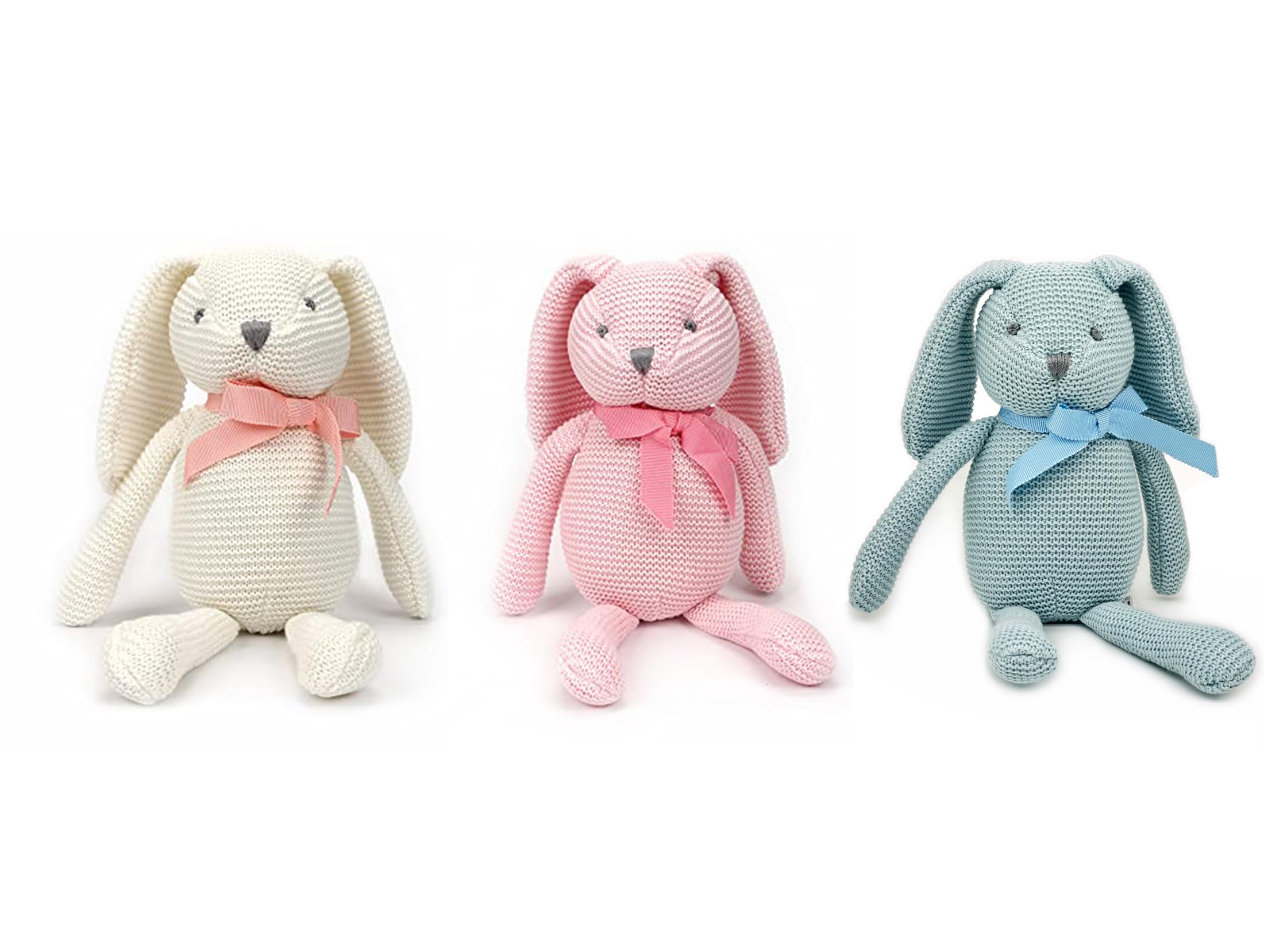 FLUFFYFUN 3 pezzi/set Coniglio Peluche Neonato 100% Cotone biologico 18cm