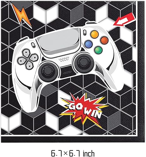 Miniatura 3 de 40 piezas de suministros de fiesta de videojuegos incluyen 20 platos, 20 servilletas para la decoración de fiesta de cumpleaños Space Them..