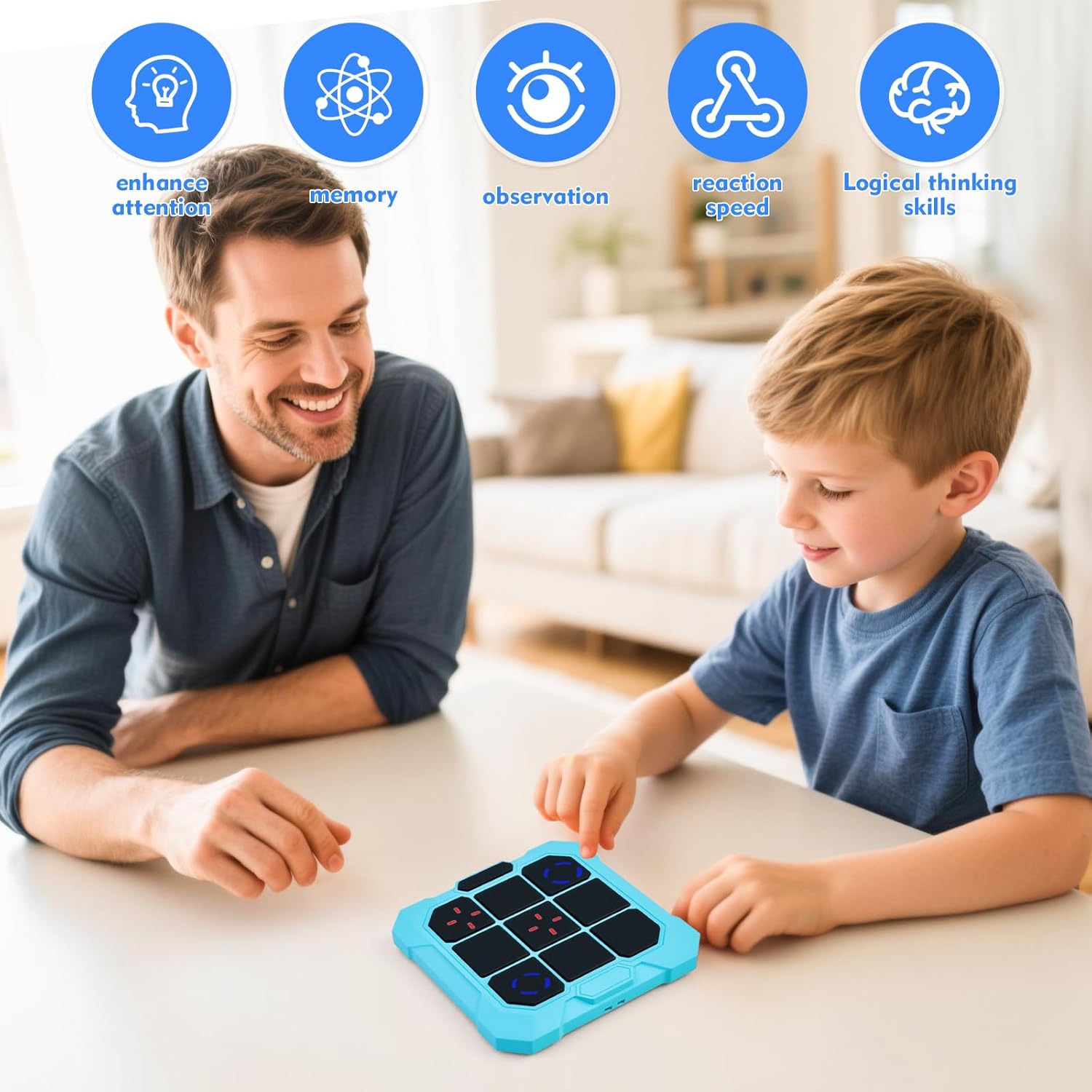 Tic Tac Toe Game, 6-in-1 Electronic Tic Tac Toe with Mute & Rechargeable – Handheld Travel Board Game for Kids Ages 4+, Adults, Family – Educational Learning Toy for Boys Girls,Blue Tic Tac Toe Game, 6-in-1 Electronic Tic Tac Toe with Mute & Rechargeable – Handheld Travel Board Game for Kids Ages 4+, Adults, Family – Educational Learning Toy for Boys Girls,Blue