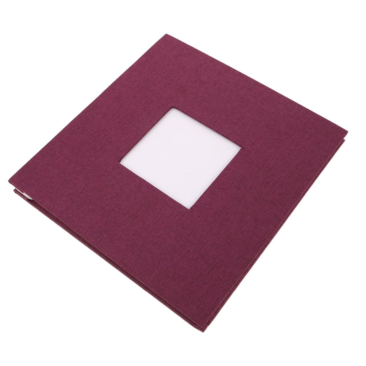 COLLBATH Album Photo Autoadhésif en Lin avec 40 Pages Adhésives, Protection L'humidité et Design Fenêtre pour Mariage ou Décoration Maison