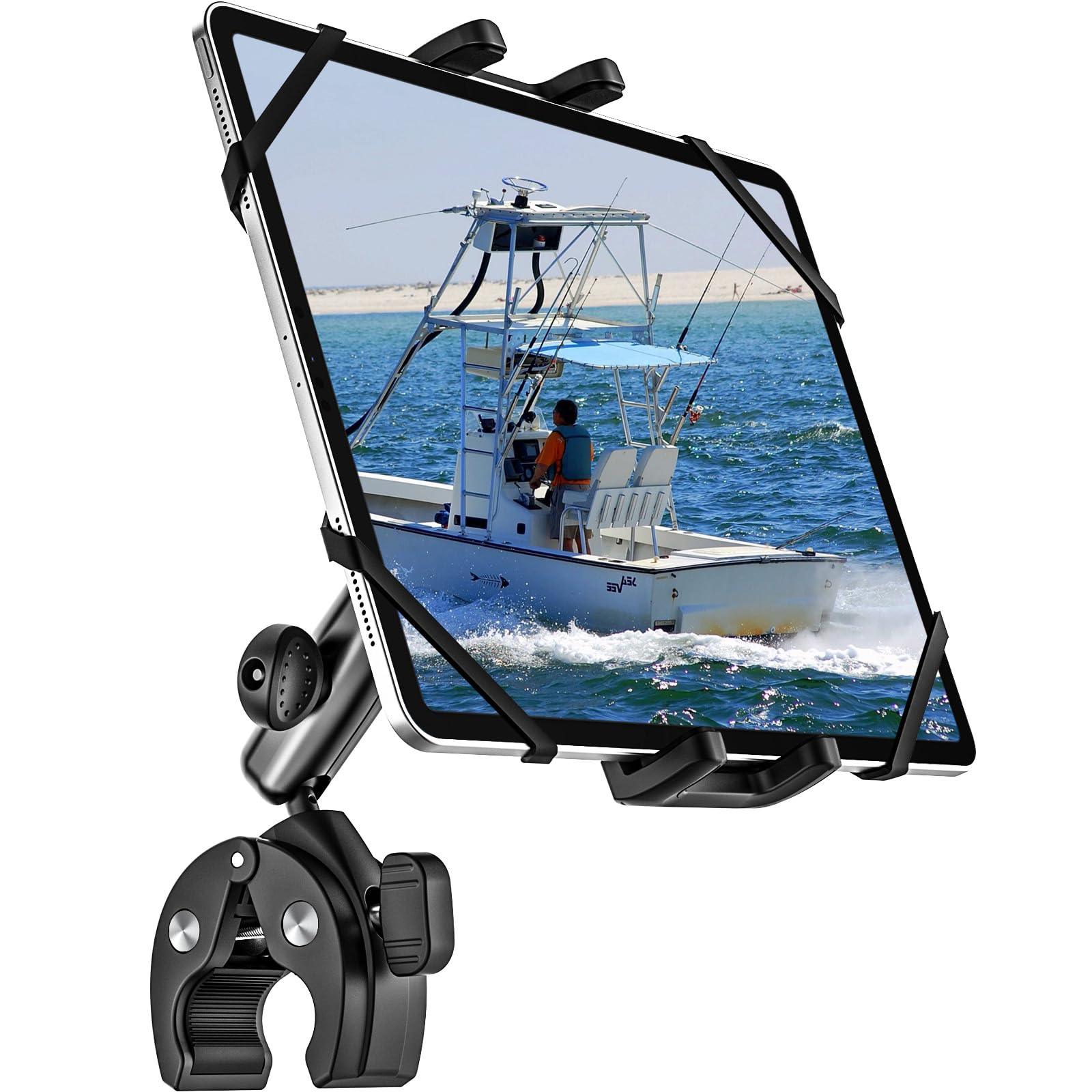 Supporto Tablet per Barca, Metallo Braccio Porta Tablet Barca per iPad Pro 13 12.9 11 9.7, iPad 11", iPad Air Mini, Galaxy Tab S A, Tab M10 M11, iPhone, 4~13" Tablets & Telefono