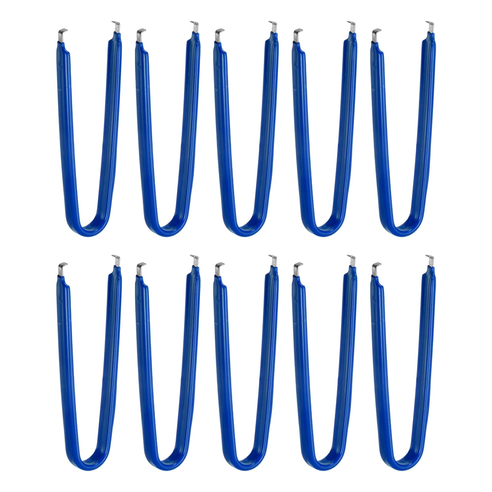 HARFINGTON 10Pcs IC Chip Extractor IC U Shape Puller Stainless Steel with Insulated Vinyl Grip Motherboard Circuit Board Component Puller Chip Extractor for PCB Removal Tool, Blue