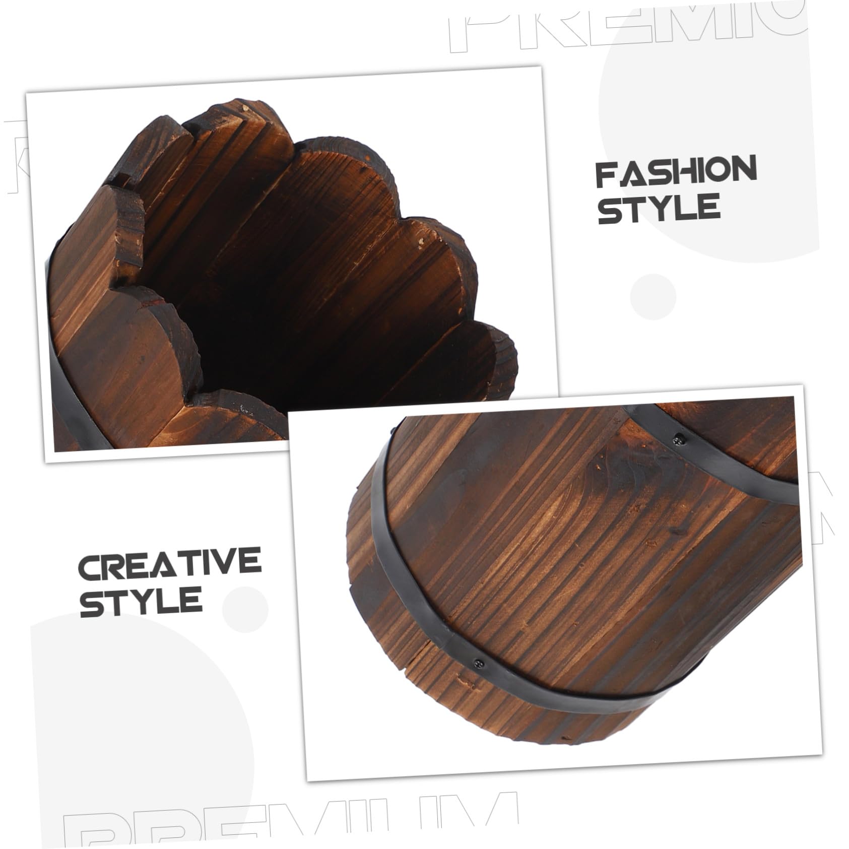 SUPVOX Fioriera Legno Vasi Ovali per Piante Bonsai Fioriera Retro in Legno Vaso per Piante Grasse