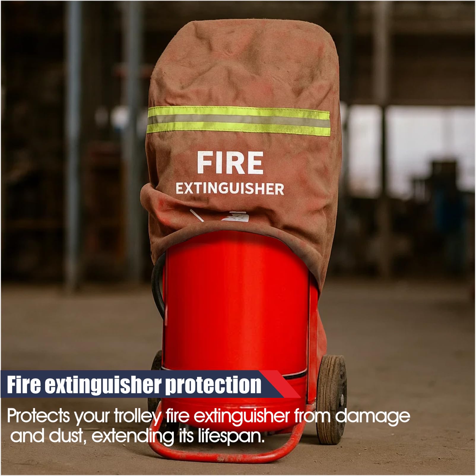 Copertura per estintore per carrello – Custodia protettiva resistente antincendio con ruote, resistente a graffi e graffi (adatta a 50 kg, 1 pezzi)