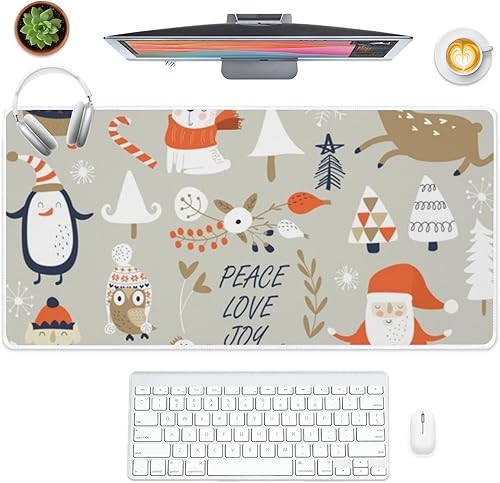 Cute Festive Holiday Mouse Pad Large Gaming Mousepad with Non- Slip Rubber Base Smooth Face Keyboard Pad Mouse Pads for Desk Accesorios para Oficina