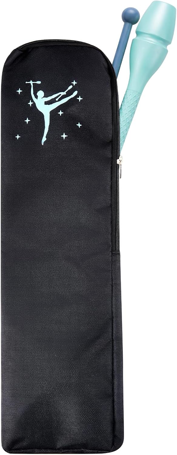 SATINIOR 19 x 4.7 Inch Rhythmic Gymnastics Baton Bag for Protection Black Baton Case, Lightweight Zippered Protection Sleeve