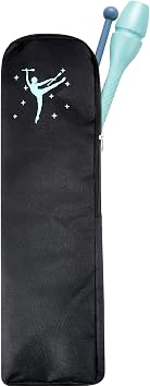 SATINIOR 19 x 4.7 Inch Rhythmic Gymnastics Baton Bag for Protection Black Baton Case, Lightweight Zippered Protection Sleeve