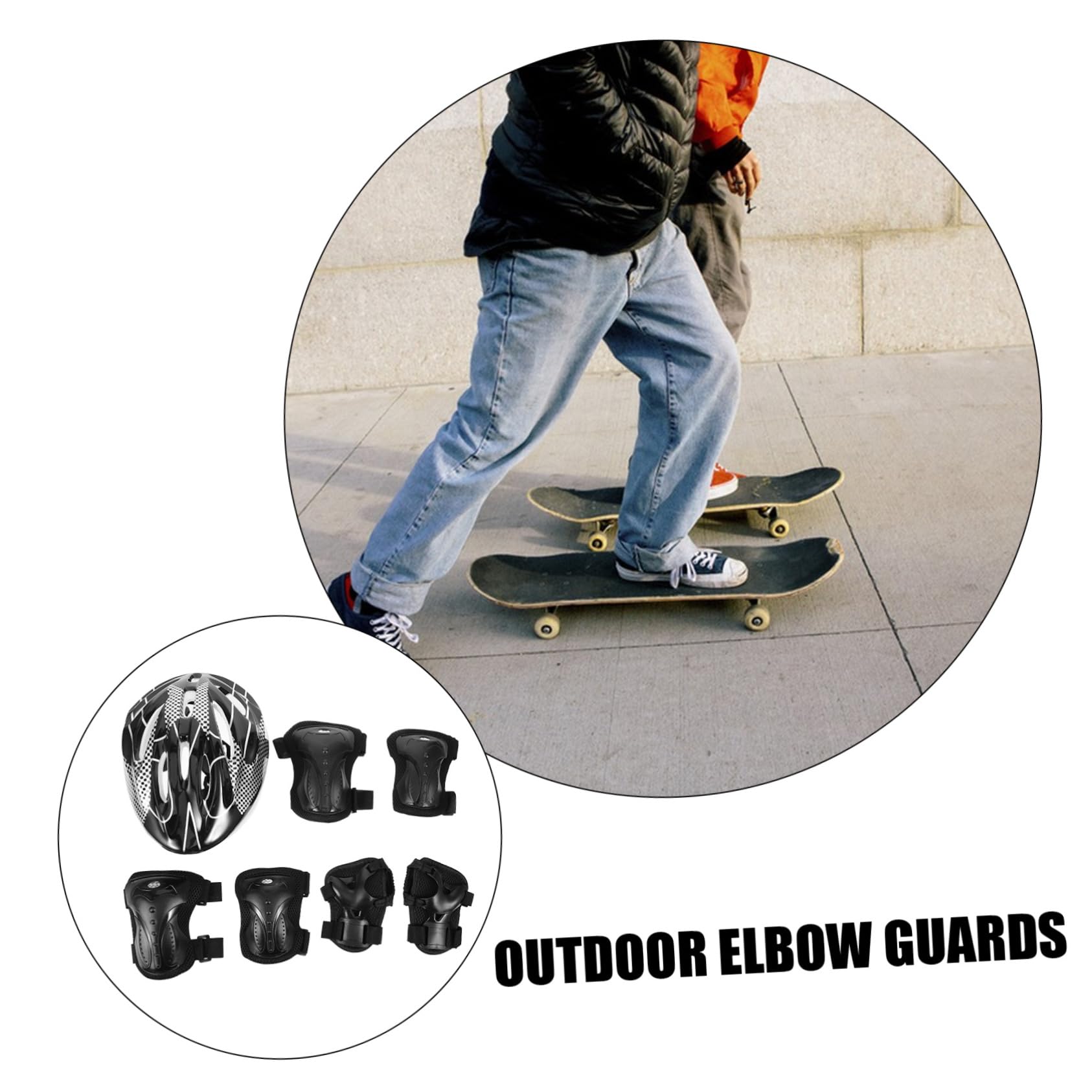 Toddmomy 2ensembles Set De Adulte Pour Roller Skating Équipement De Sécurité Complet Avec Casque Coudières Genouillères Et Pour Trottinette Et Skateboard Design Élégant Et