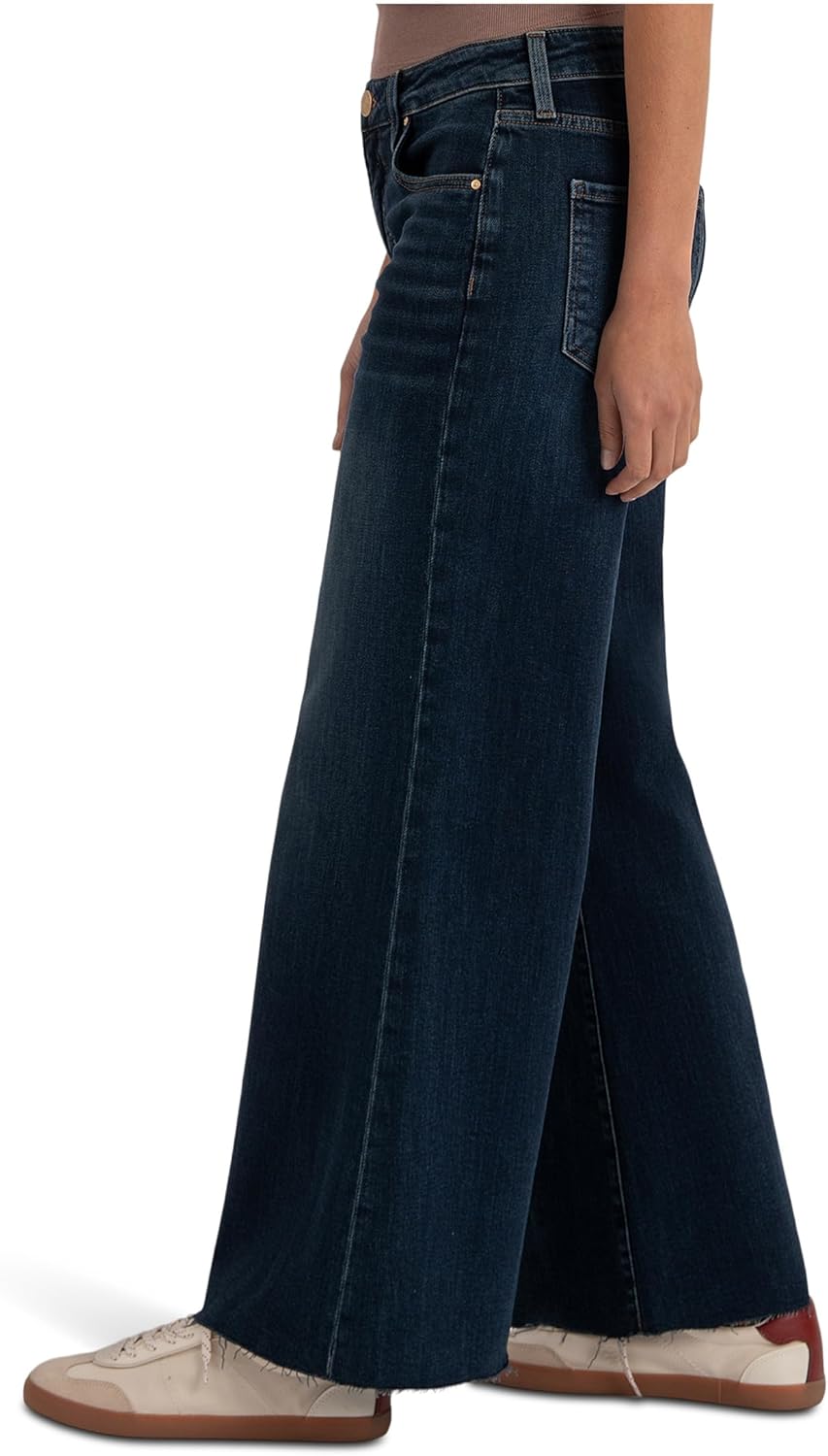 KUT from The Kloth Womens Ryan High-Rise Fab Ab Super Wide Leg Raw Hem - Image 3