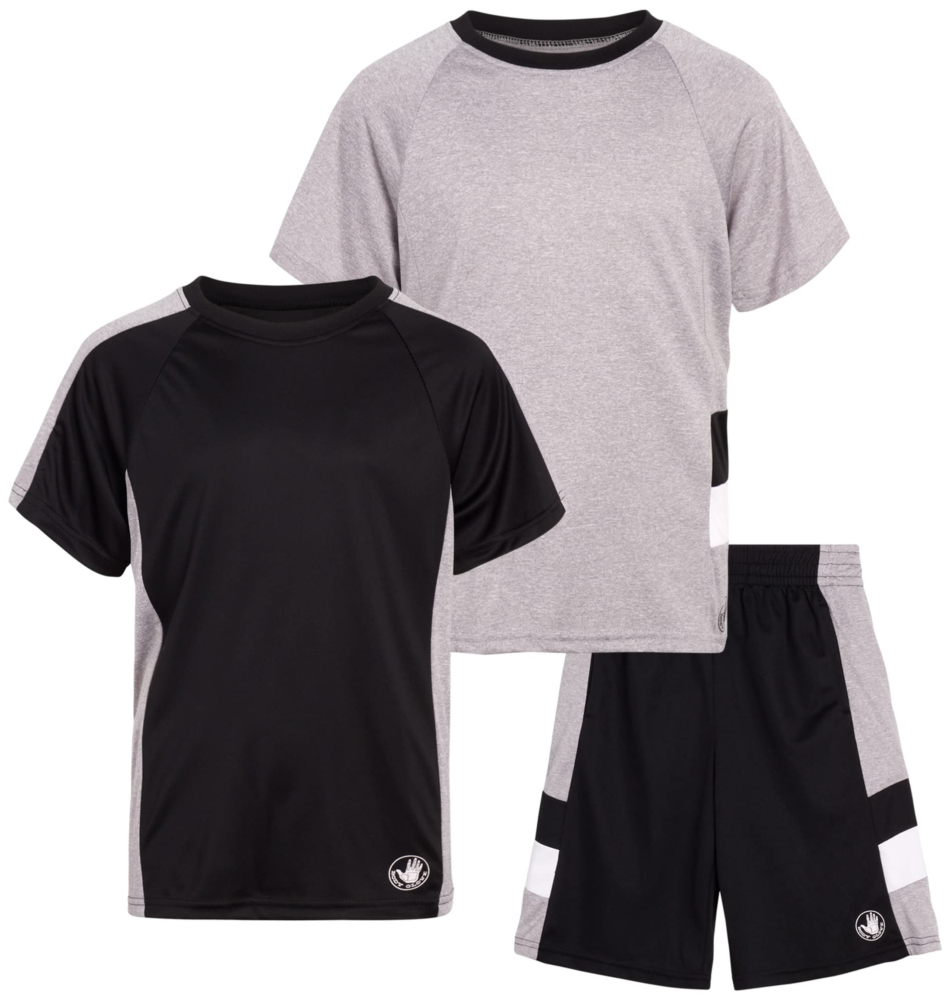 Body GloveBoys’ Active Shorts Set – 3 Piece Performance T-Shirt, Tank Top, Shorts (8-14)