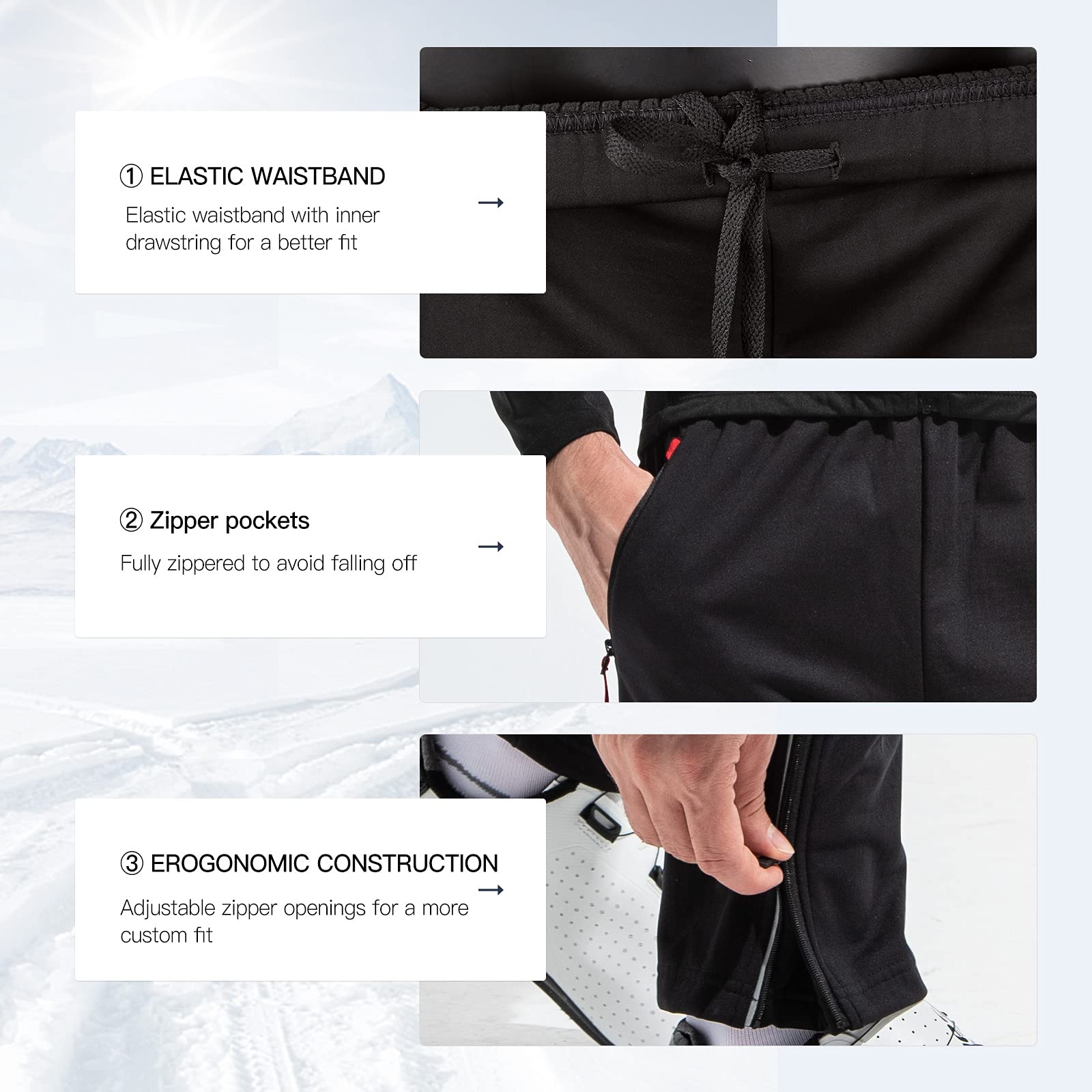 Santic Pantalon Bicicleta Hombre Largo Pantalones Ciclismo MTB Montaña Invierno con Forrados de Lana adentro Térmicos - First