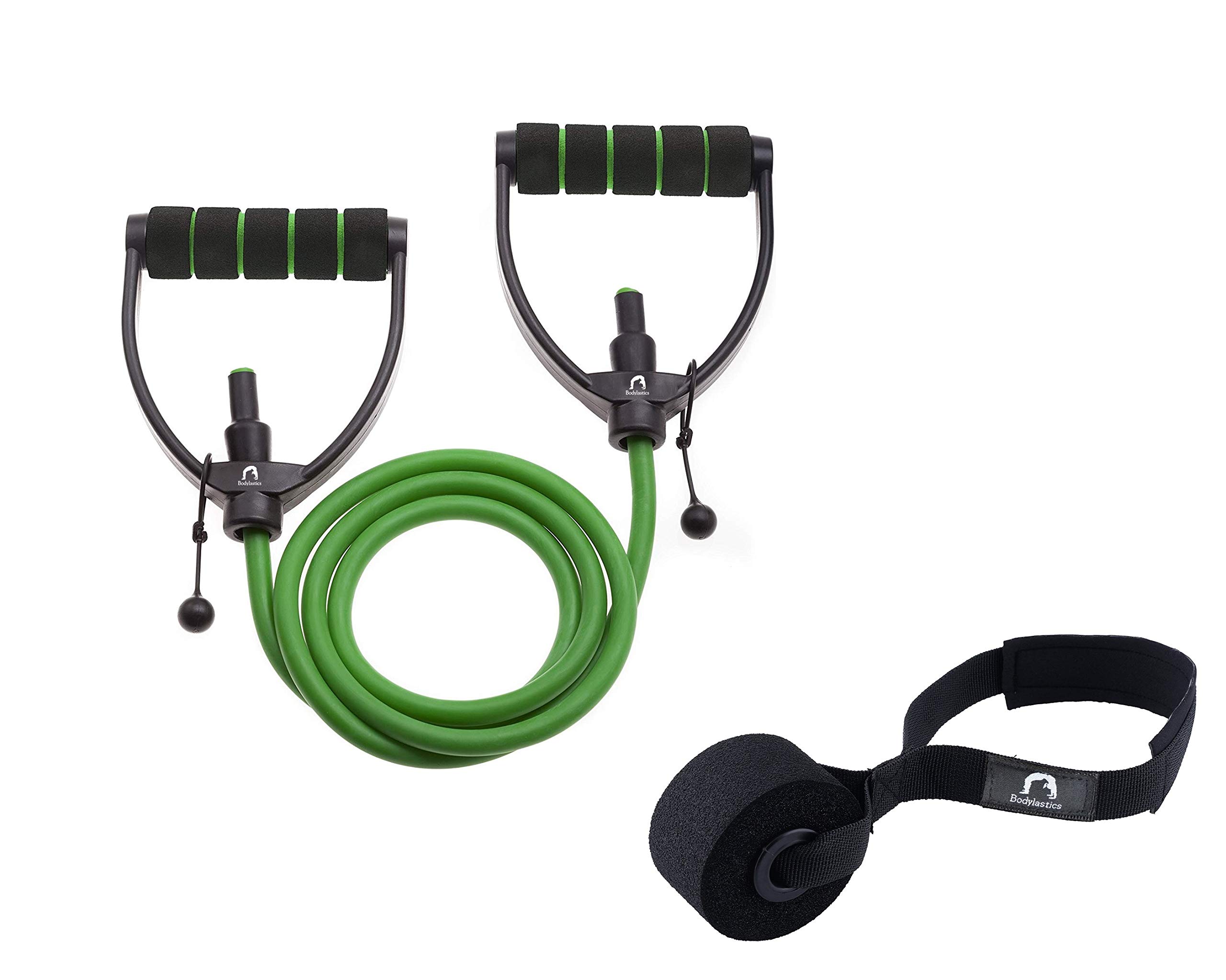 Bodylastics Resistance Tube with Adjustable Length, Non-Slip Handles, High Density Door Anchor for Strength Training (Green - 25 LBS)(Material: Natural Rubber) (B07X3RDFZL) Amazon Price History, Amazon Price Tracker