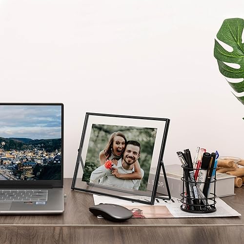 Miniatura 5 de Qiannhee Marco flotante de 8 x 10 pulgadas (horizontal), portarretratos negro con capacidad para fotos de 8 x 10 pulgadas, 6 x 8 pulgadas, 5 x 7