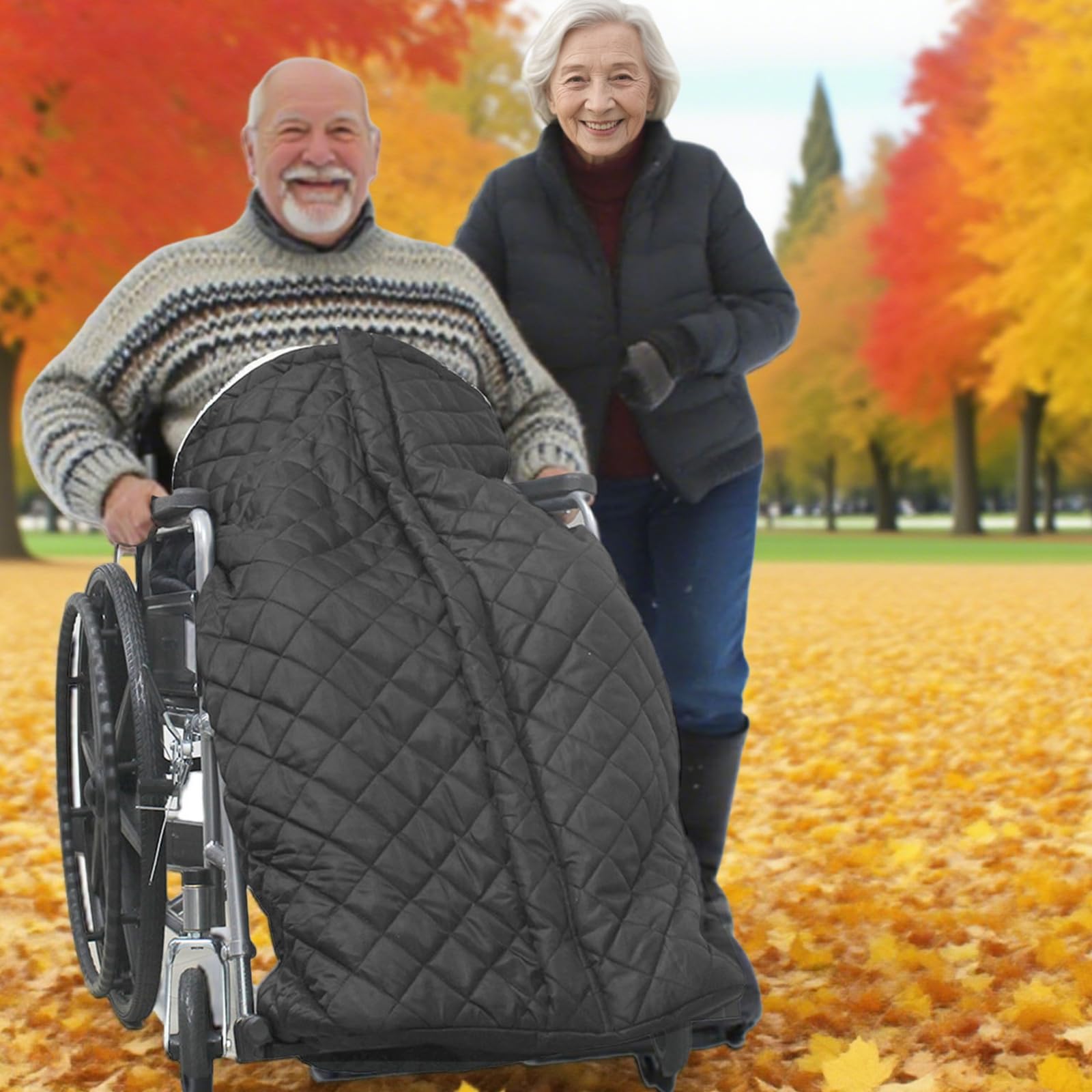 Rollstuhl Fußsack | Fusssack für Erwachsene Rollstuhl | Rollstuhlsack Winter Rollstuhl Schlupfsack Wintersack für Erwachsene | Rollstuhldecke Beindecke Kniedecke mit Reißverschluss Outdoor (blau)
