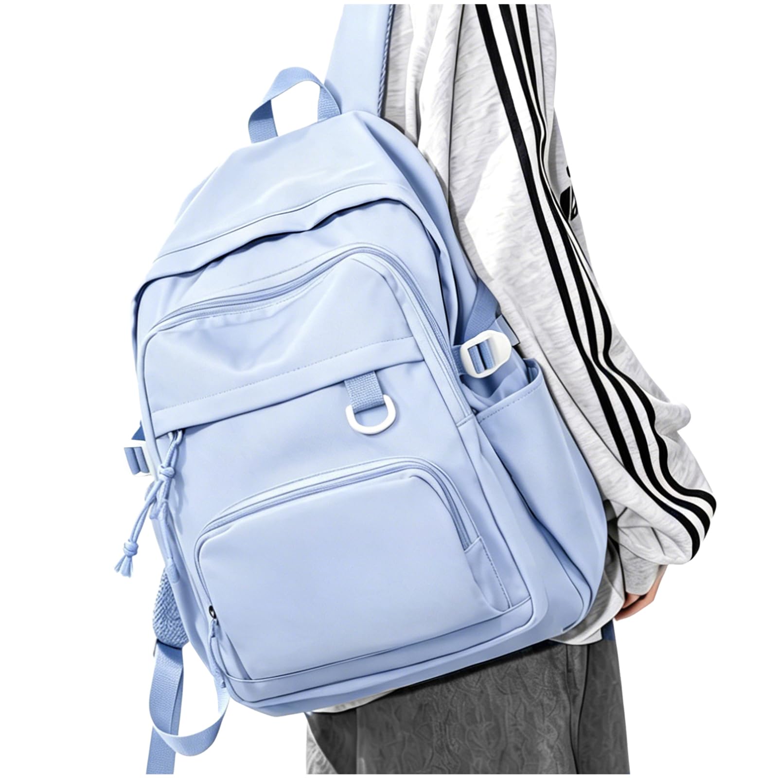sikazan Schulrucksack Teenager Mädchen Groß Schulrucksack Damen Rucksack Uni Schultasche Wasserdicht School Backpack Womens Arbeitsrucksack Mit Vielen Fächern Blau