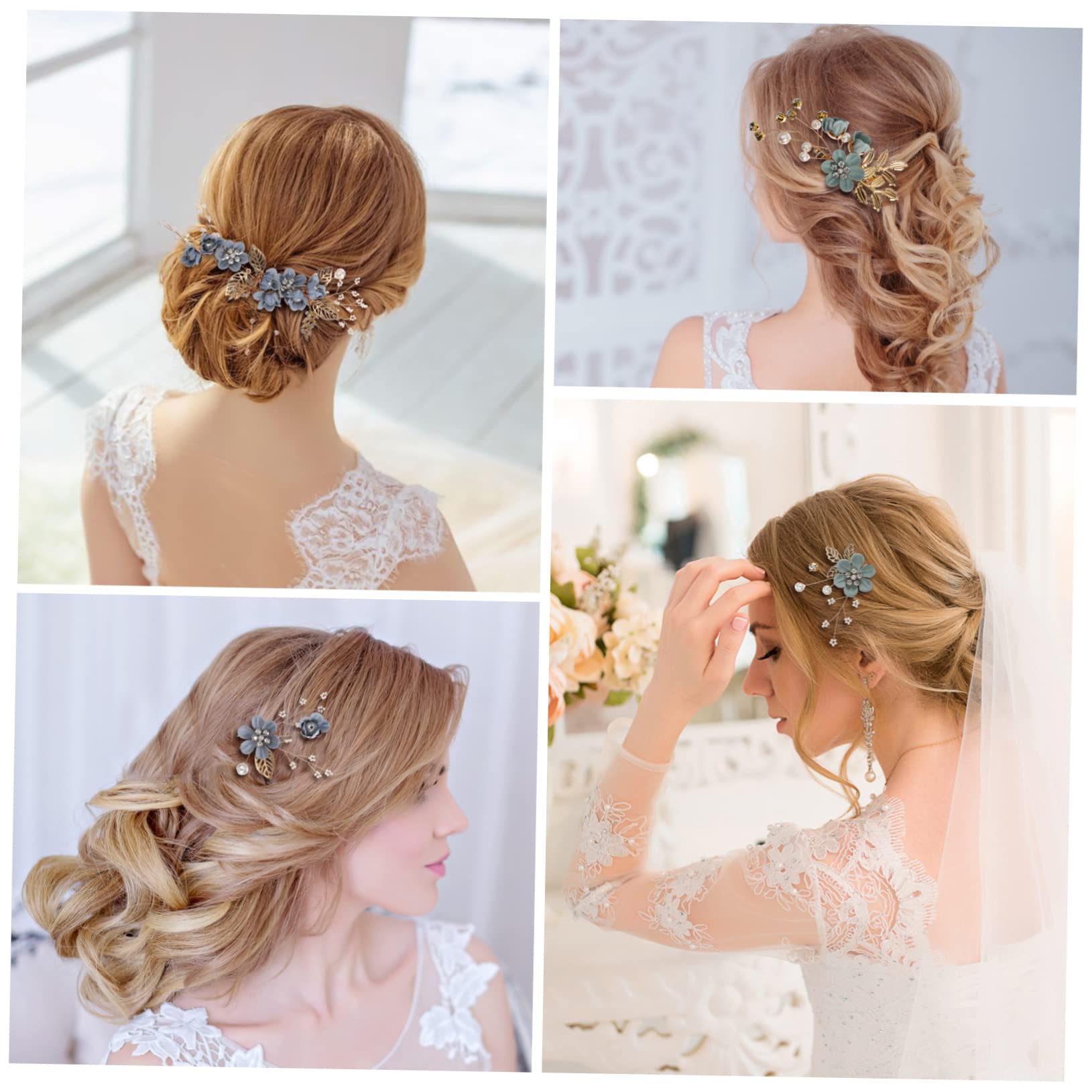 Mikinona 6 Juegos Horquilla Pinza De Pelo De Dama De Honor Accesorios Formales Para El Cabello Para Mujeres Tocado De Perlas Para Boda Pasadores De Pelo De Novia Aleación De Zinc