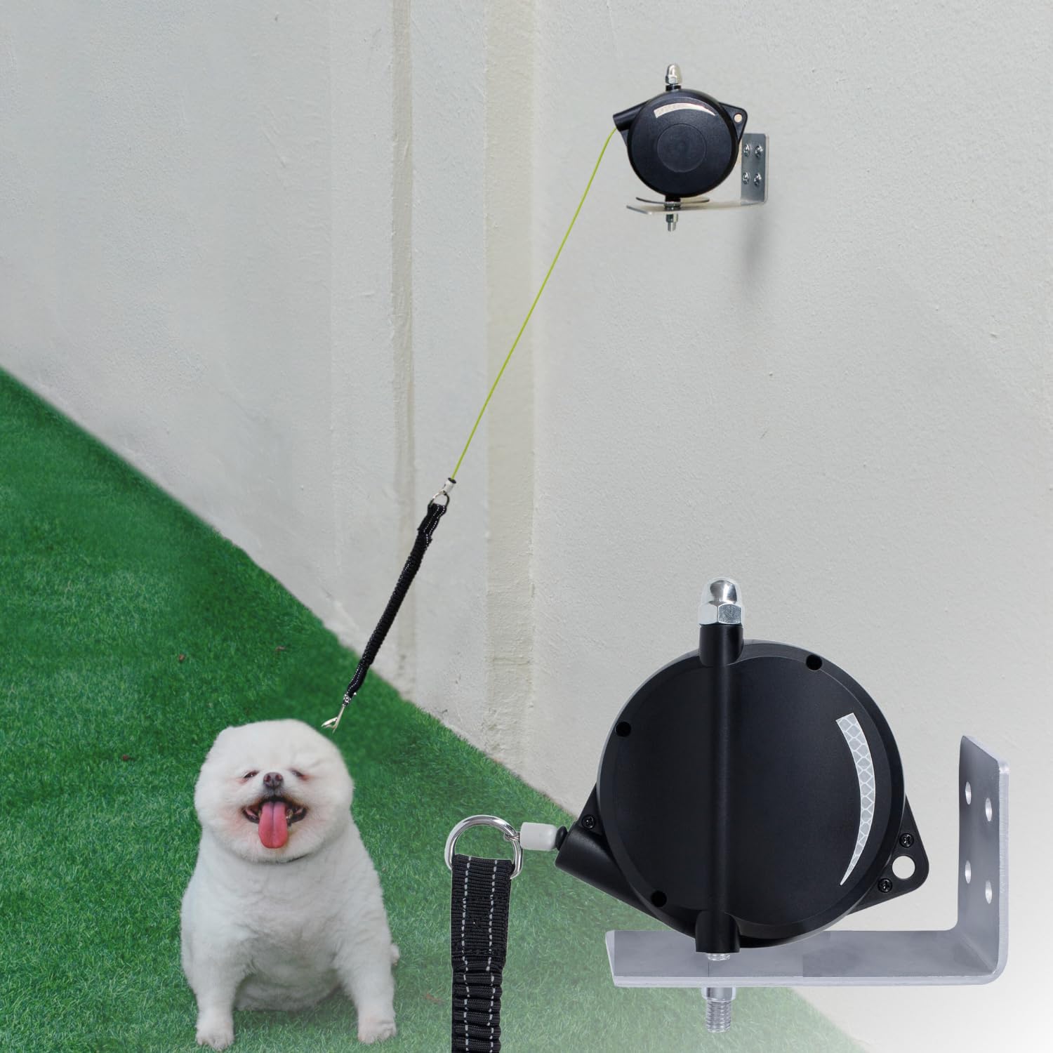 Heavy Duty Wall Mount Retractable Dog Tie out Cable for Small to Large Dogs-No Tangle Tie out Rope for Secure Yards/Garden-Heavy Duty Retractable Dog Leash-Ultimate Line for Outside Extends to 16.5 Ft — image 1