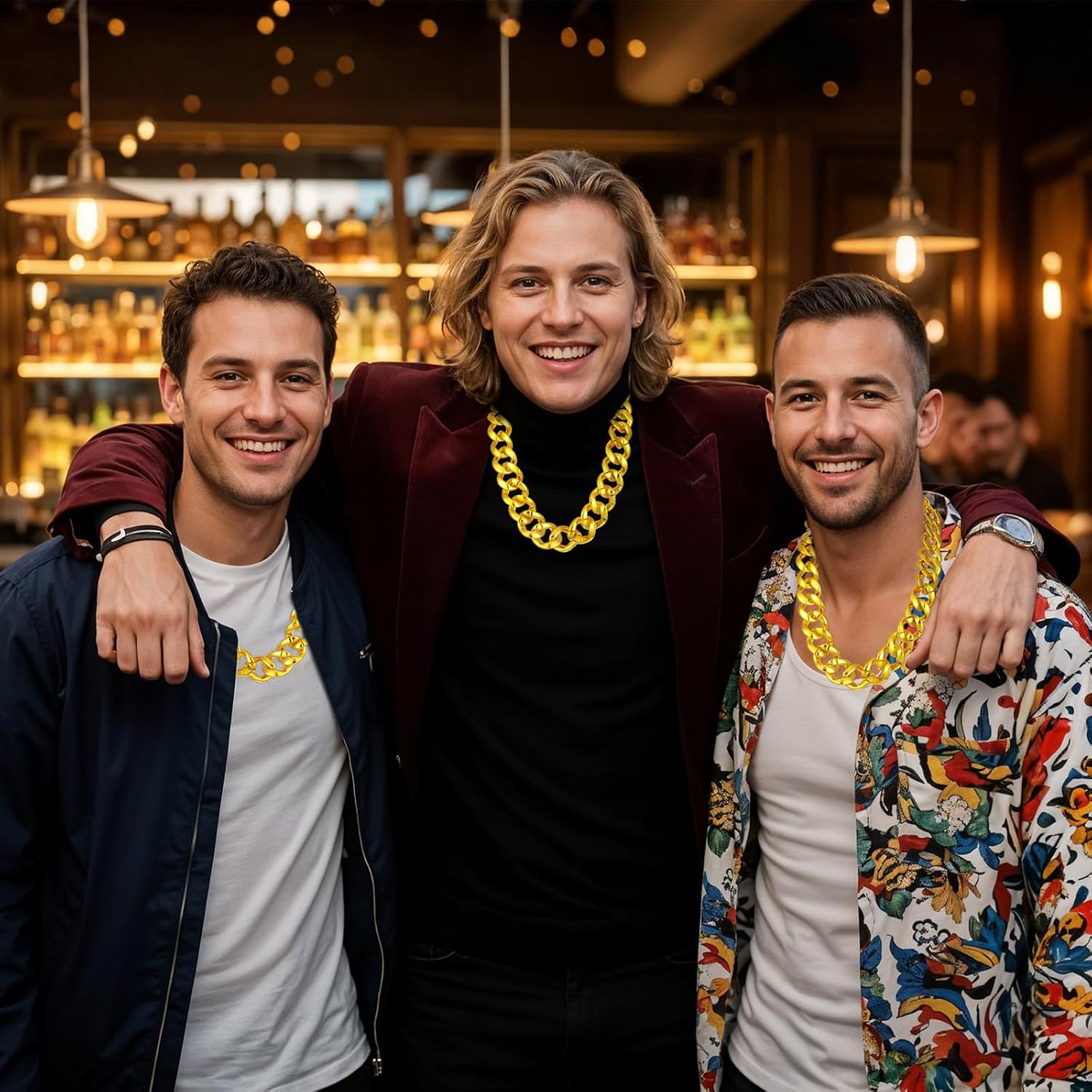 6 Pcs Gold Hip Hop Rapper Chains, 32" Chunky Fake Necklace for 80s 90s Costume Party Halloween Cosplay Jewelry for Men Women - Image 7