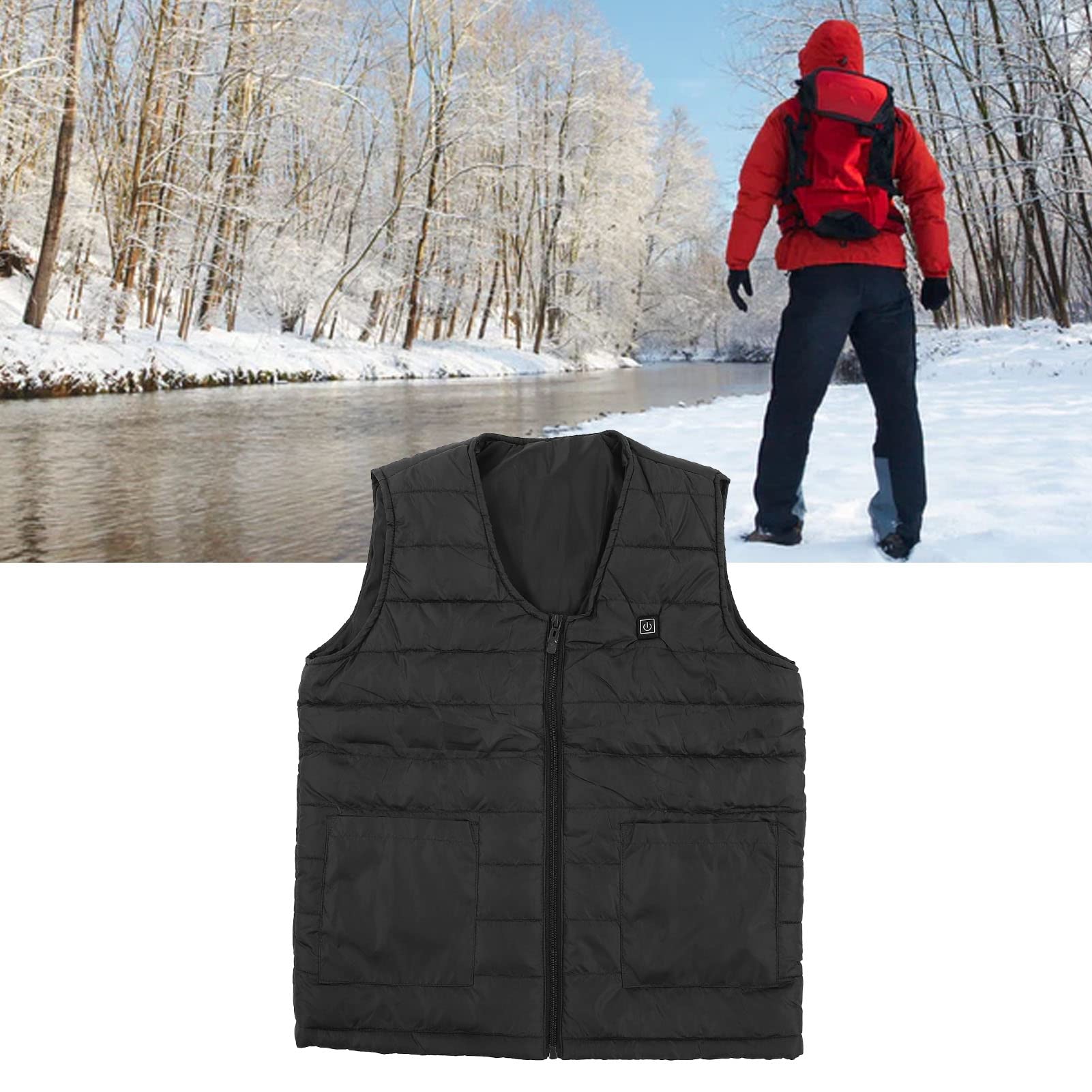 Chaleco Calefactor, Chaleco Calefactor Impermeable con Cuello en V, Chaleco Calefactor Inteligente de Temperatura Constante para Invierno, Chaleco Calefactor Ligero (7XL)