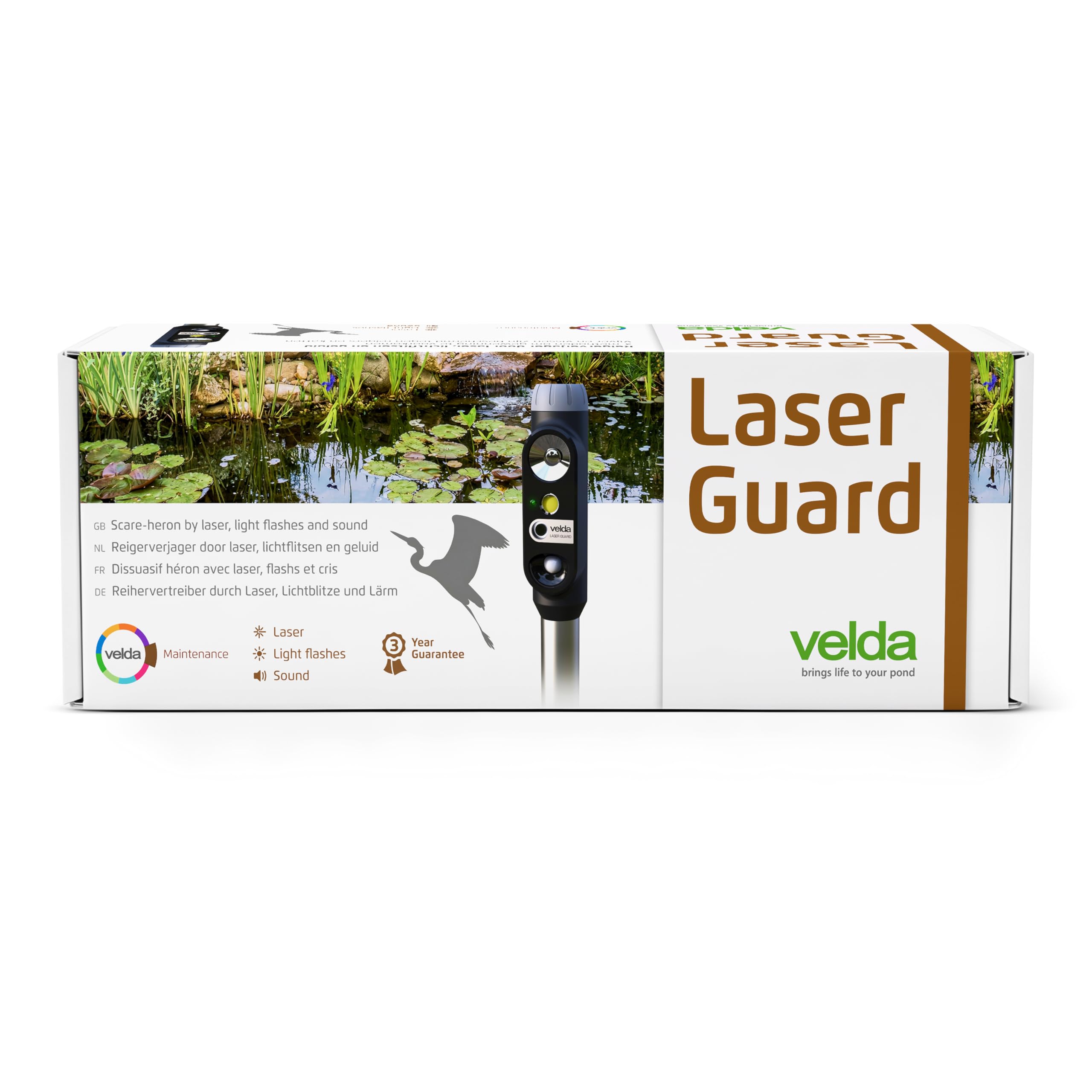 Velda Laser Guard Garden Pond Heron & Predator Scarer – Protects Pond Fish with Laser Technology & Motion Sensor – 12 Metre Range, 100° Detection
