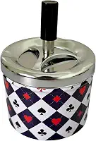 Cinzeiro De Inox Com Tampa E Reservatório Grande 12x9cm (MOD C)