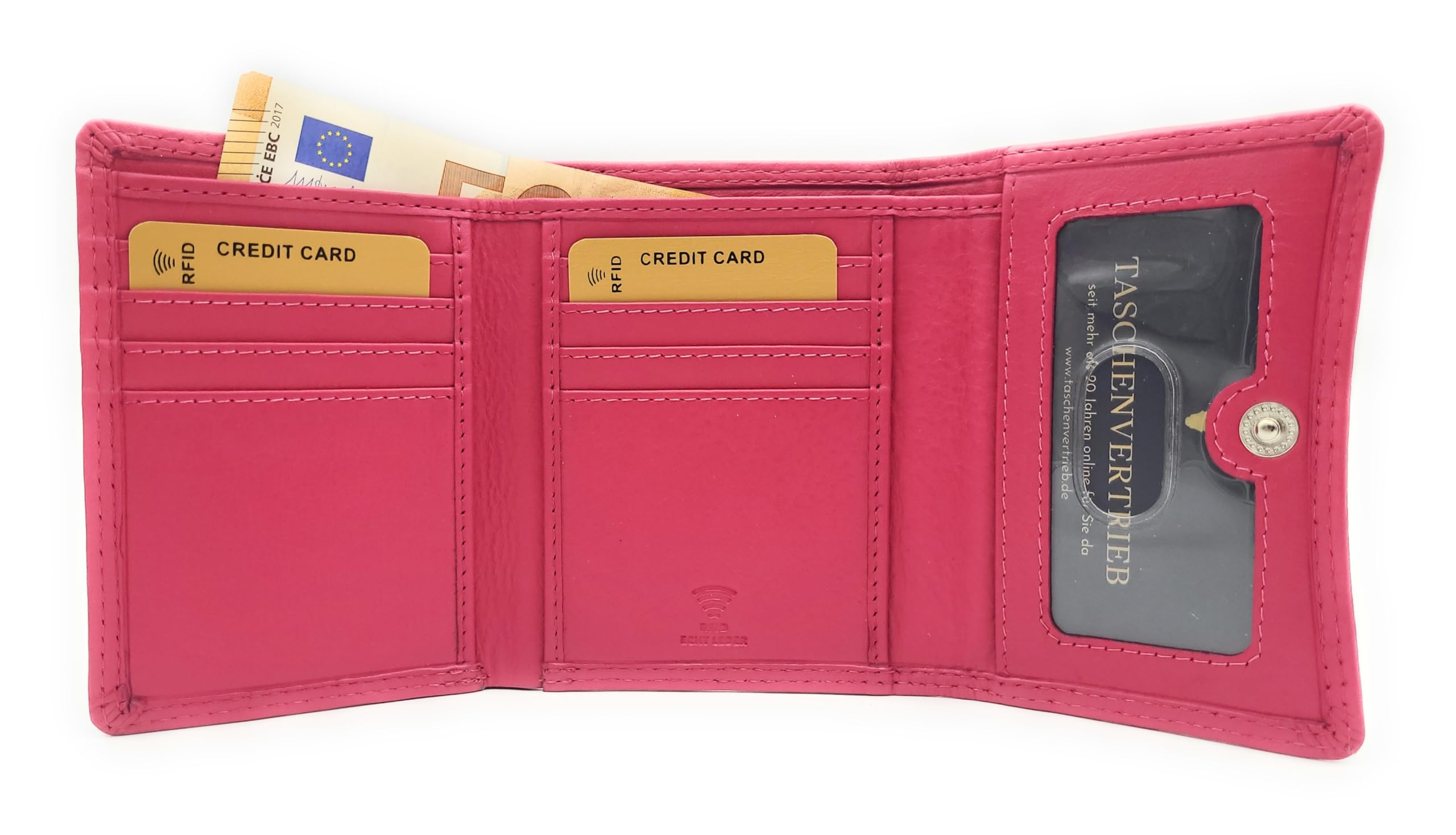 Portafoglio da donna colorato in vera pelle con protezione RFID, molti scomparti, in nappa, bacca, compatto, Casual