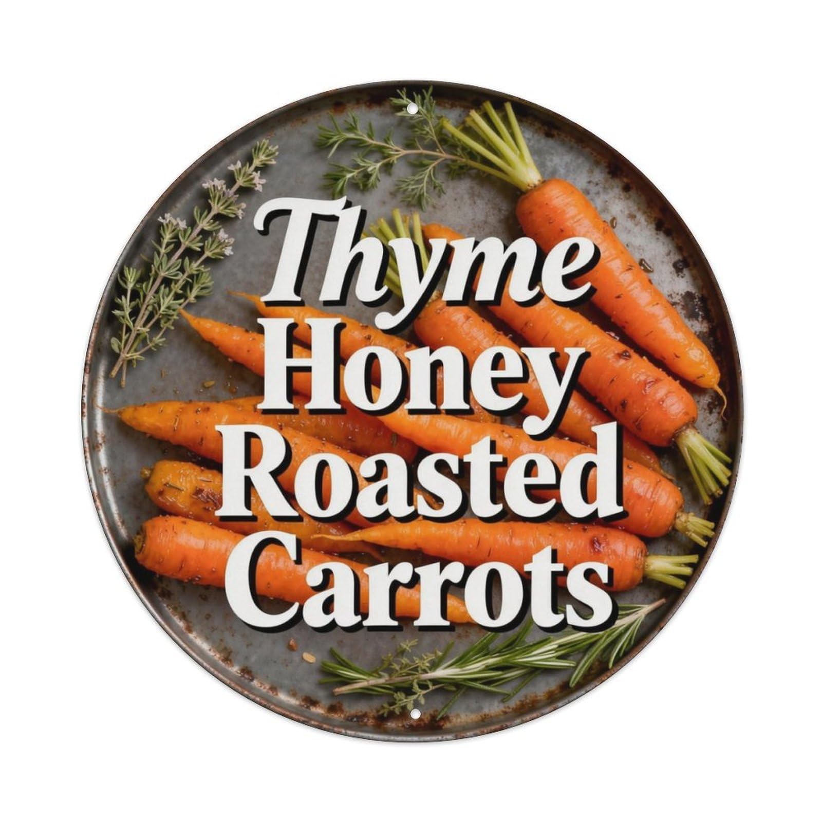 Thyme Honey Roasted Carrots Metal Tin Sign Plaque
