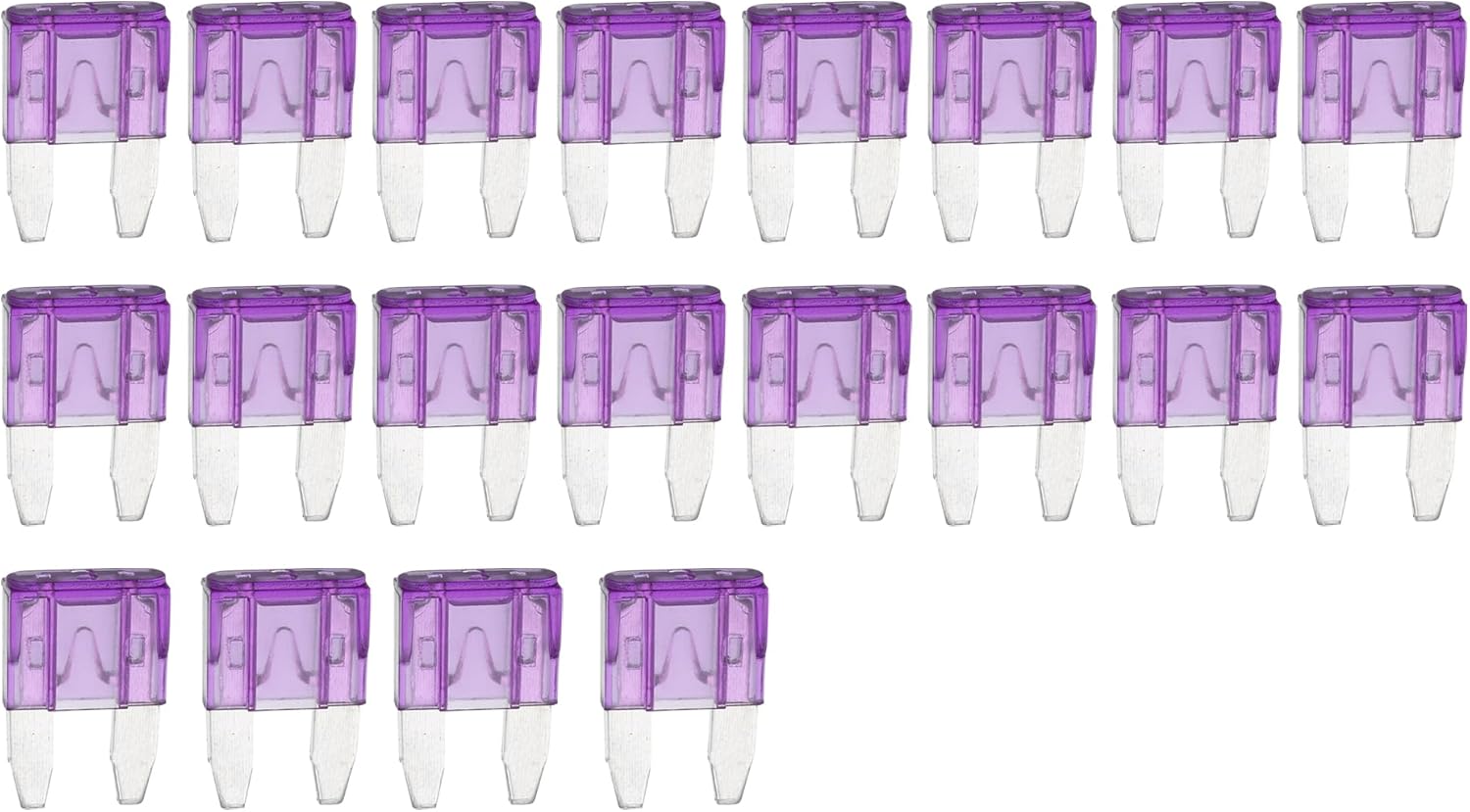 F FIERCE CYCLE Car Fuse Blade Style Fuses 3A Mini Fuse Durable Short Circuit Protection Purple 20Pcs