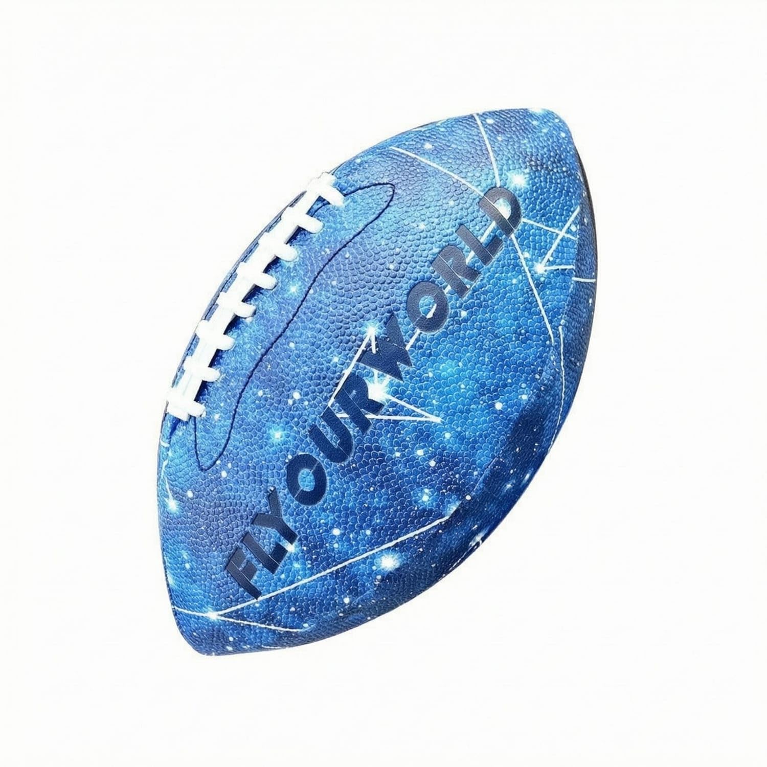 Reflective Finish American Football Sparkling Blue Synthetic Leather Football Printed Graphics Training Ball Stitched Laces, F9-image-16