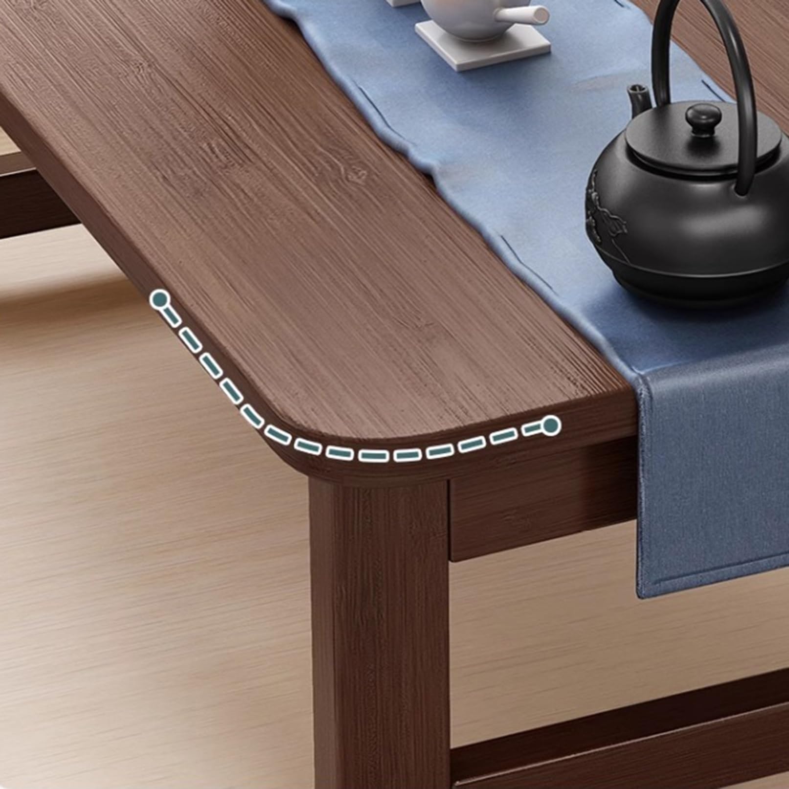 Składany stolik kawowy na niskim piętrze – kompaktowe biurko Kotatsu do małych przestrzeni, idealne do herbaciarni i sypialni, 100 x 50 x 40 cm, idealne do siedzenia i relaksu na podłodze
