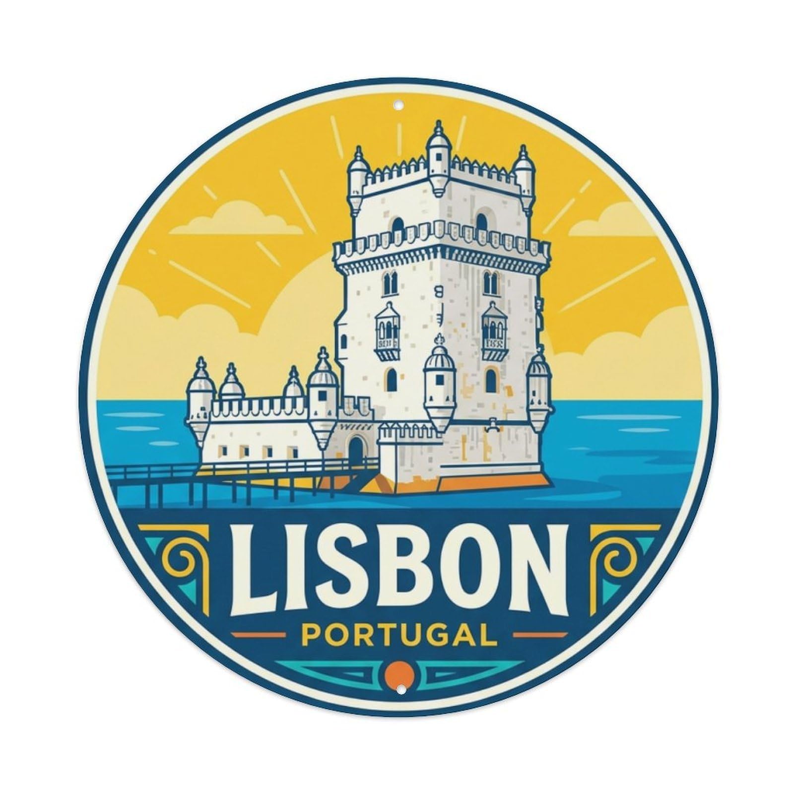 Metal Tin Sign Vintage Travel Portugal Lisbon