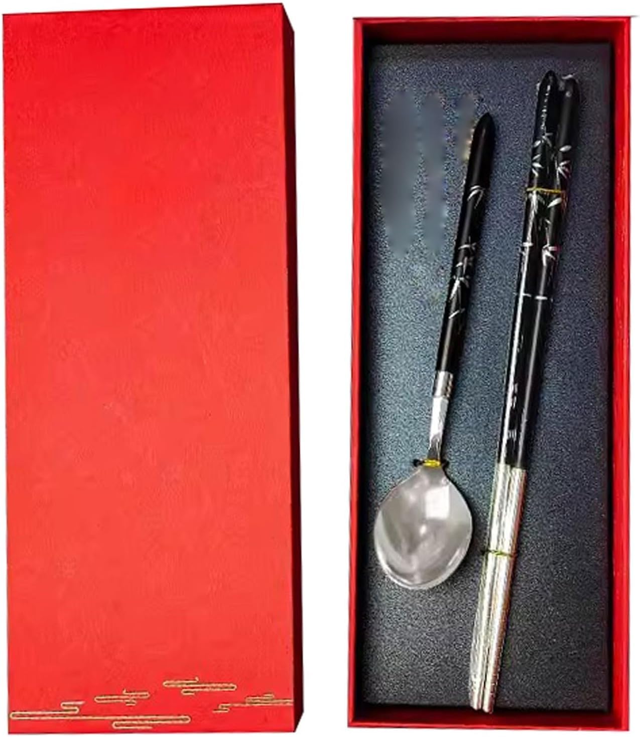 Baguettes réutilisables, baguettes réutilisables, baguettes jetables, coffret cadeau de baguettes en argent sterling réutilisables, ensemble de baguettes antidérapantes haut de gamme pour la maison