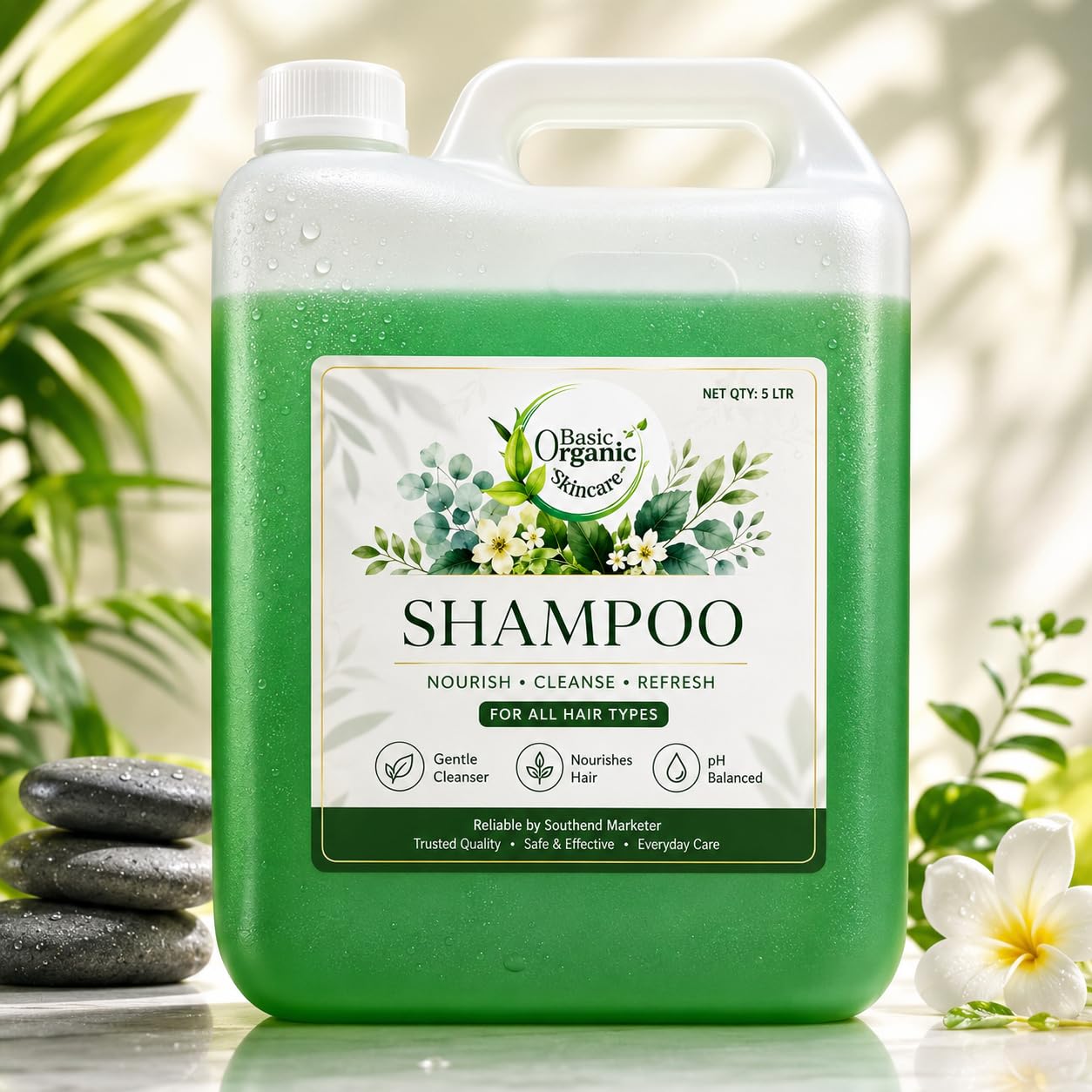 BASIC ORGANNIC Shampoo 5L Refill for Hotel Rooms, Hospitals & Guest Houses – Nourishing Shampoo Kit for Silky, Shiny Hair, Suitable for All Hair Types-image-49