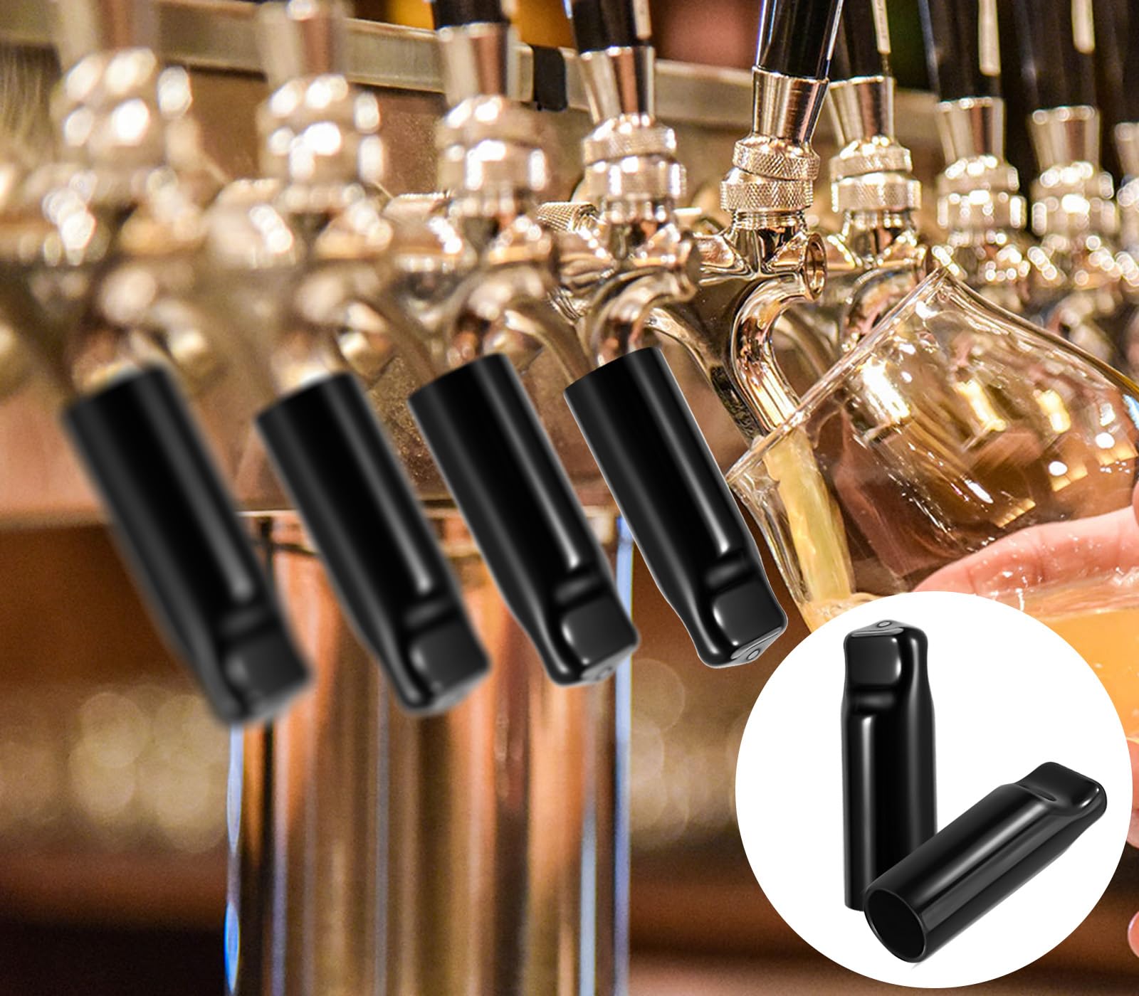 10 Tapones De Goma Negros Para Grifo De Cerveza - Diámetro 15 Mm, Ideales Para Barriles Caseros Y Cervecerías