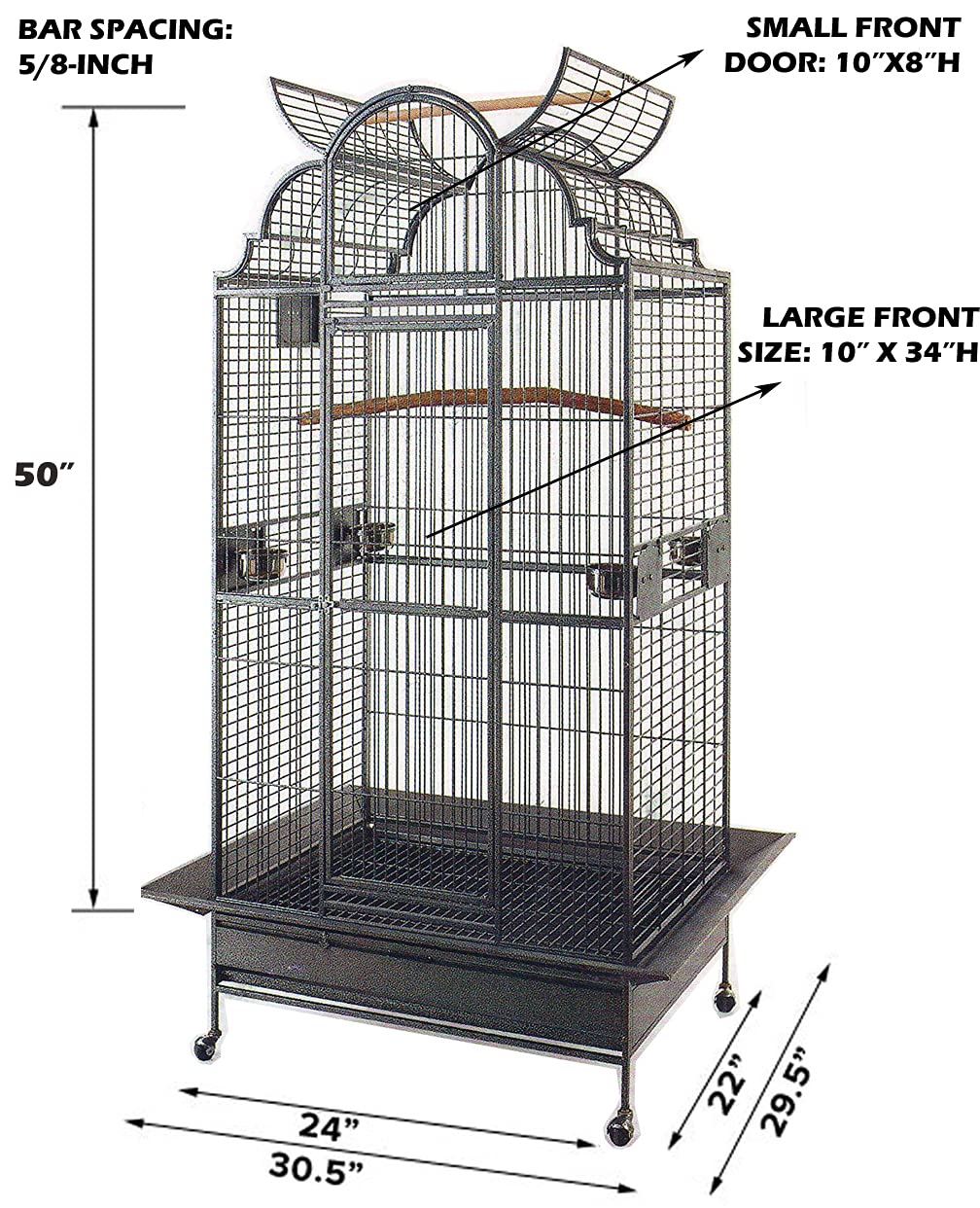 SUPER DEAL PRO 68’’ 2in1 Large Bird Cage with Rolling Stand Parrot