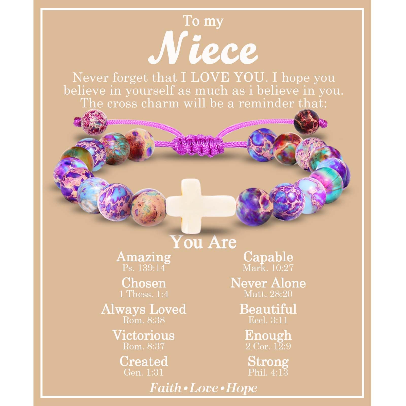 EFVISD Cross Bracelet Gifts for Boys Girls Christian Religious Gifts