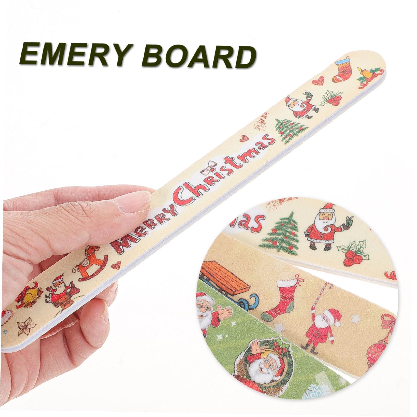 Garneck 12 Stück Teiliges Weihnachts Professionelle Maniküre Pediküre Feilen Doppelseitig für DIY Nagelpflege Zuhause Geschenk für Damen Mädchen