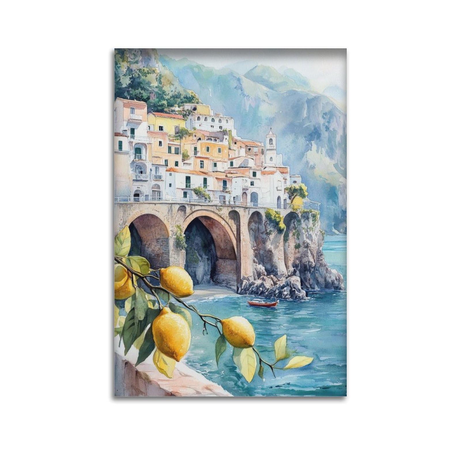 xiaoxiaoshen Amalfi Coast Italian Coastal Scenic Italy Canvas Poster Wall Art Prints Room Aesthetic Murals Bedroom And Living Decorations 20x30inch(50x75cm)
