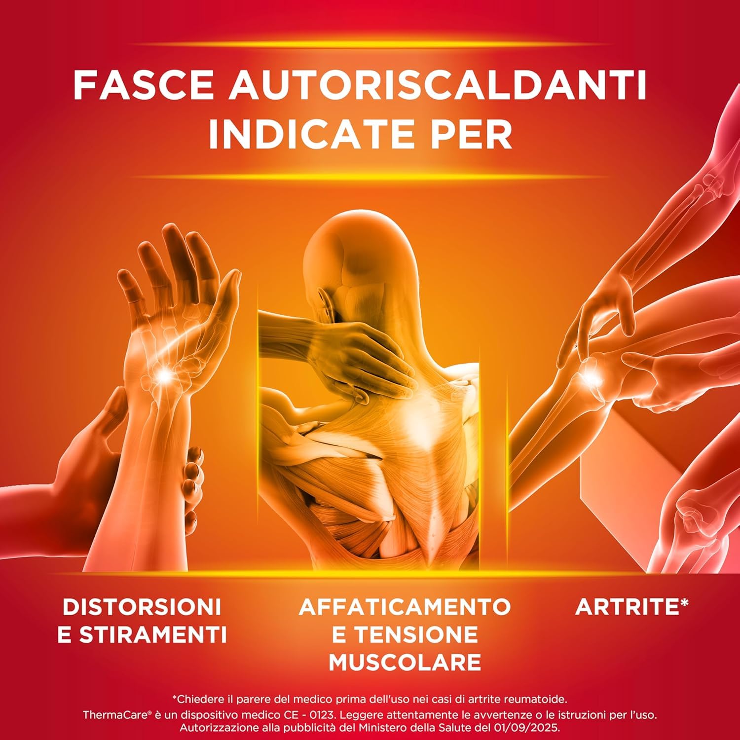 ThermaCare Sport, 3 Fasce Autoriscaldanti per Dolori Muscolari Dopo Intenso Esercizio Fisico, Sollievo Mirato e Prolungato, 8 Ore di Calore Terapeutico Costante, Cerotti Riscaldanti Senza Farmaci