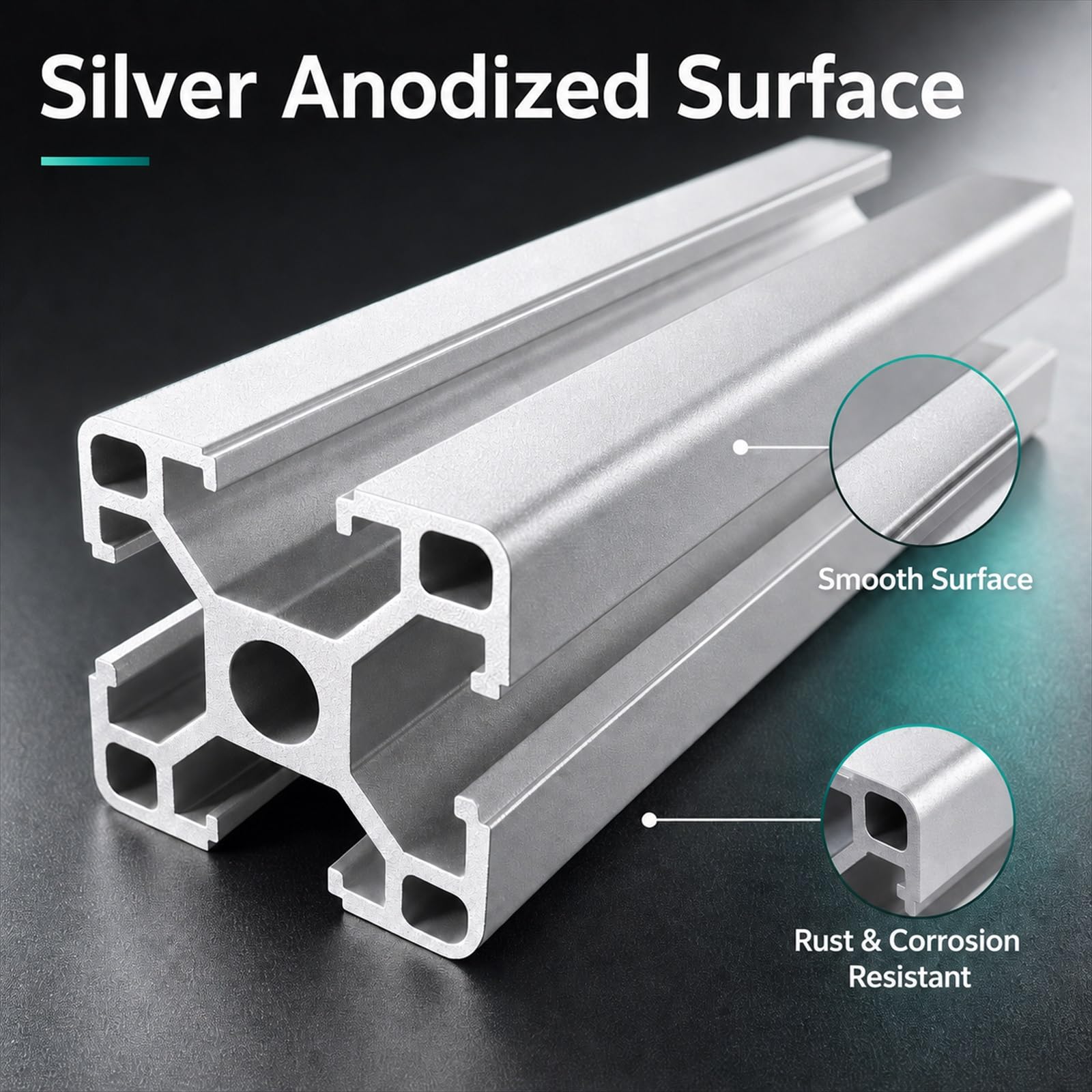 Perfil De Montaje Aluminio Ranura,Riel Lineal ConstruccióN Anodizado,Perfiles Modulares De ExtrusióN De Aluminio,Resistencia A La OxidacióN,para Impresoras 3D,Soportes Y Muebles