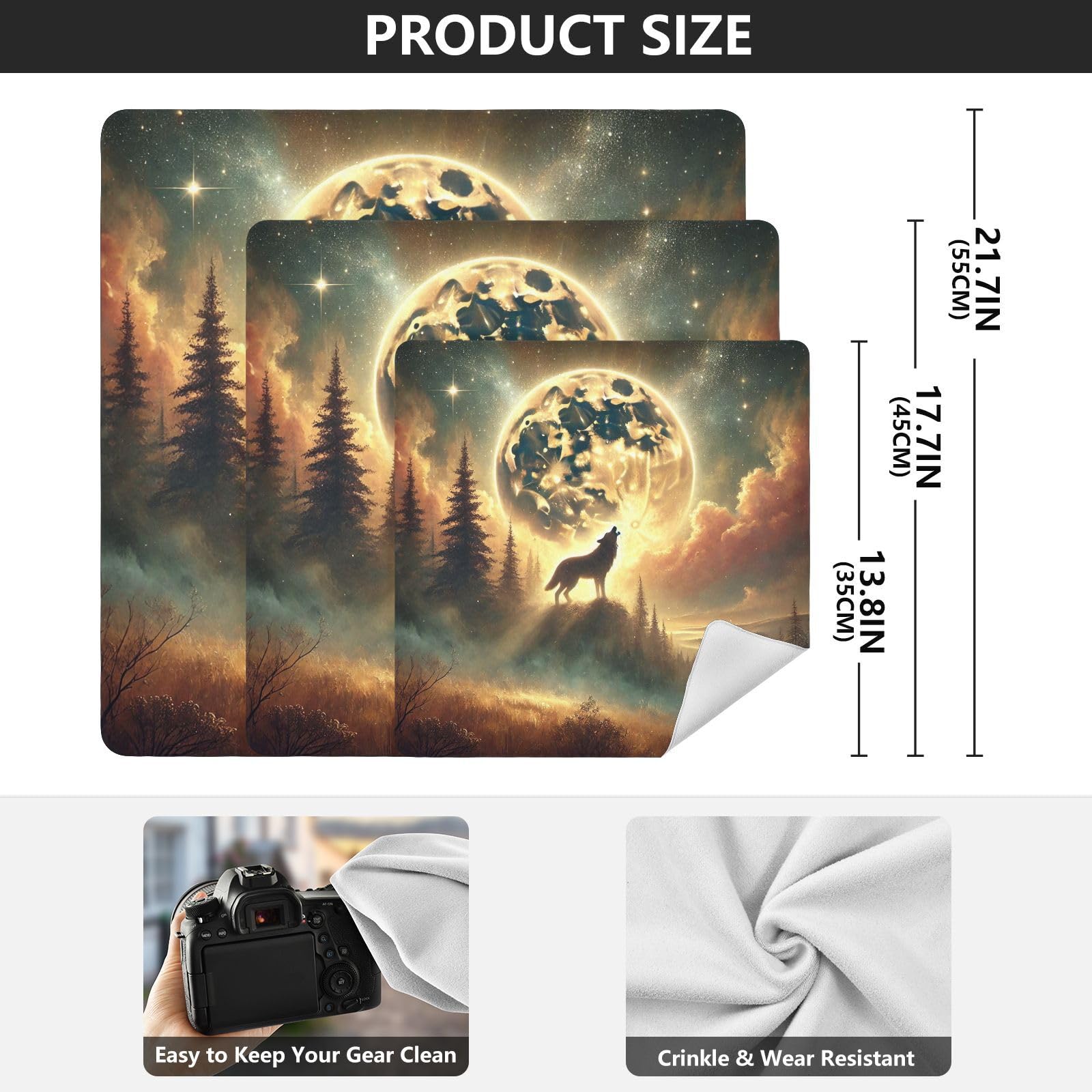 Wolf Moon Orange Camera Lens Wrap 21.7