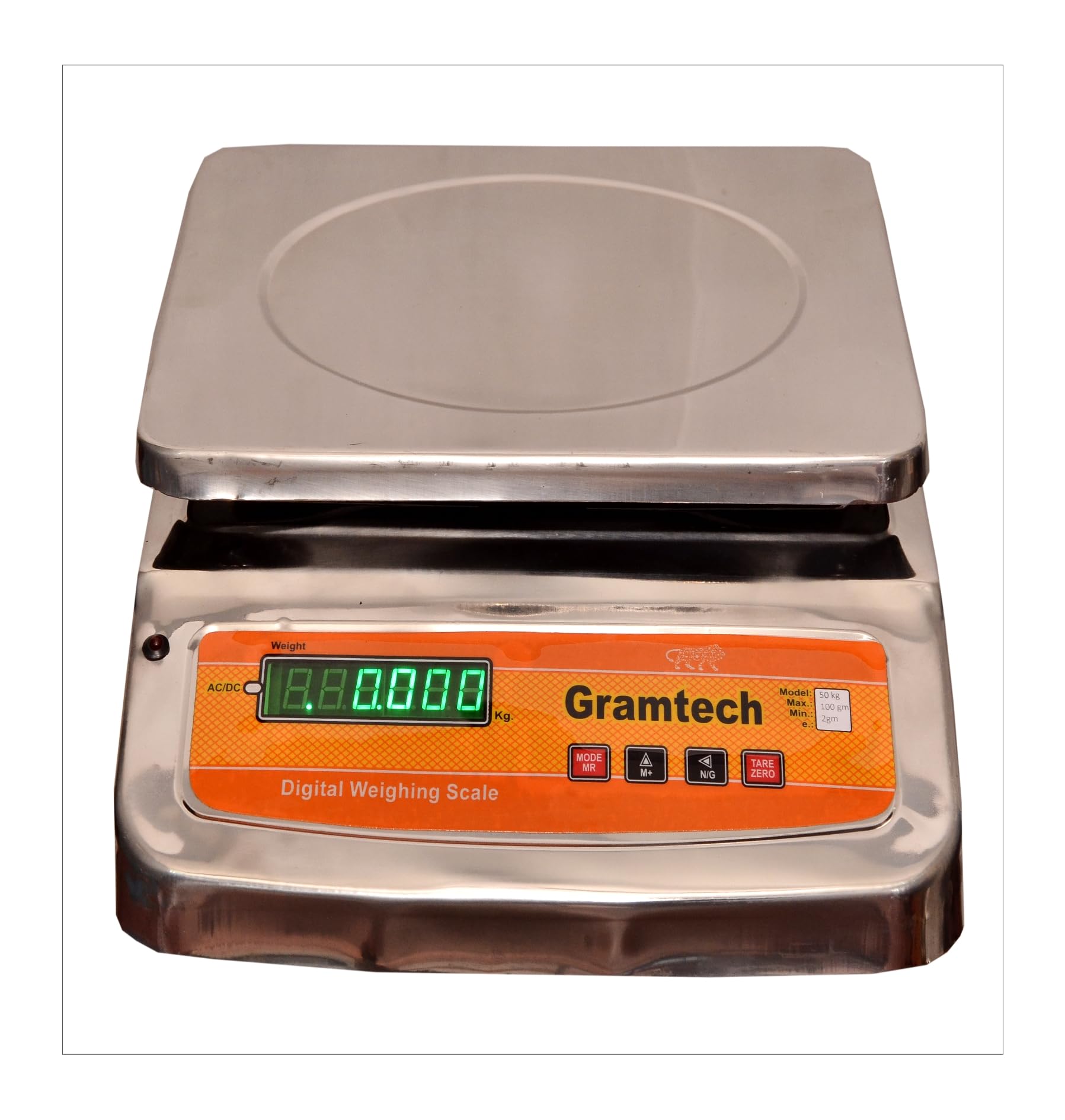 Stainless Steel Weighing Scale 50kg x 2 gram weight machine for shop, Fruit Shop, Grocery Store, Factory Digital Computer kanda (fb 50kg New)