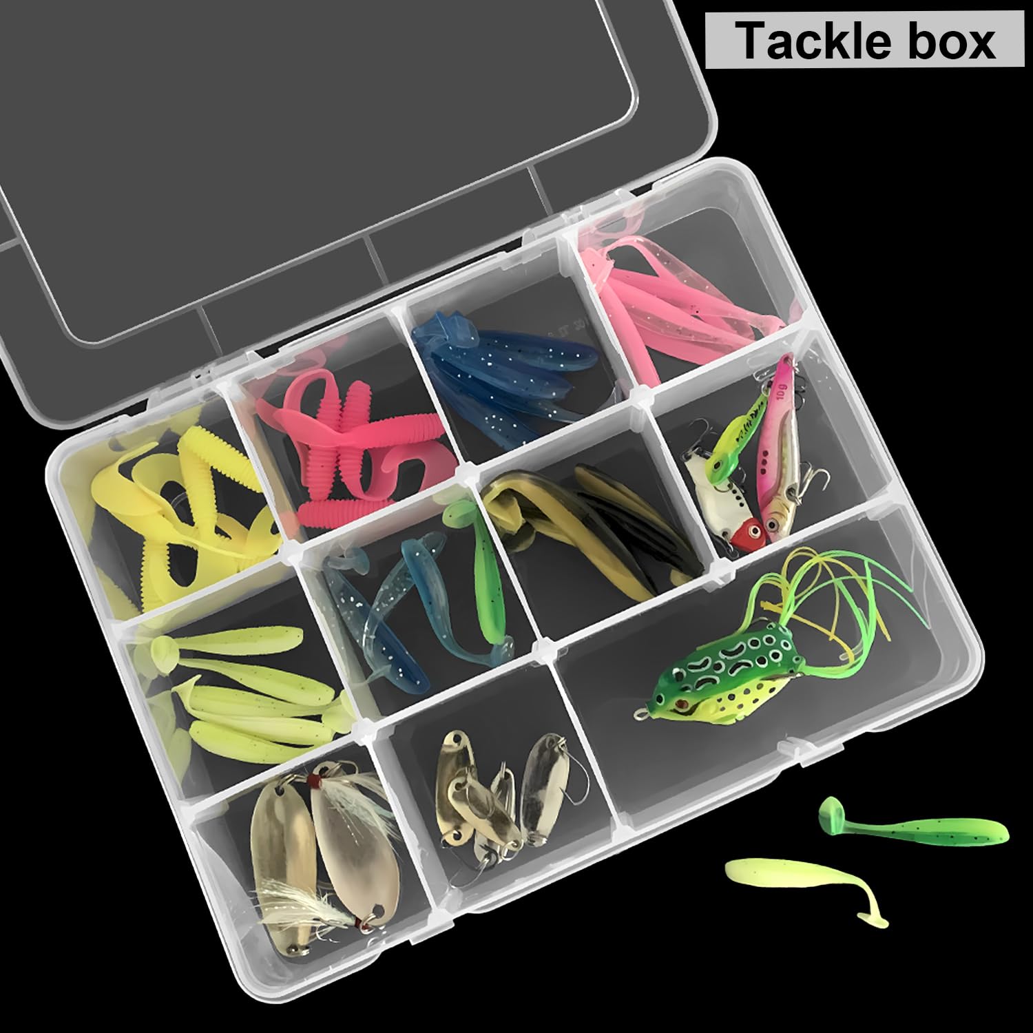DARUITE Plastic Organiser Box, 12 Grids Tackle Box with Adjustable Dividers, Perfect for Bead Small Parts, Sewing Supplies - Image 4