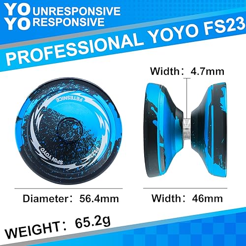 Miniatura 5 de FETESNICE Yoyo FS23 Yoyo profesional sensible para niños de 8 a 12 años, yoyo que no responde para adultos, truco de metal de doble función con