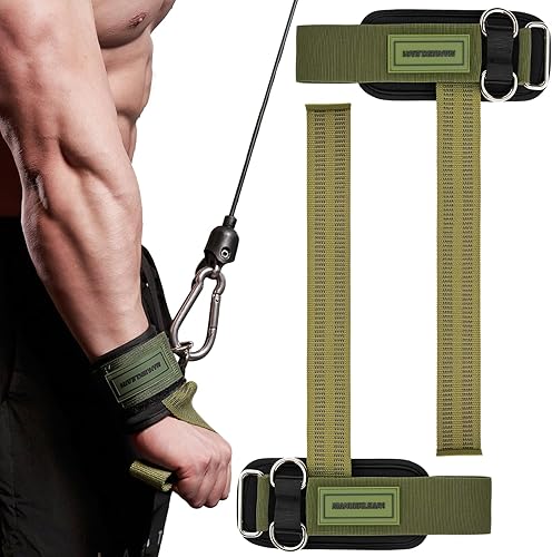 MANUEKLEAR - Correas de muñeca antideslizantes para levantamiento de pesas, correas de levantamiento de pesas con anillos en D para entrenamiento de